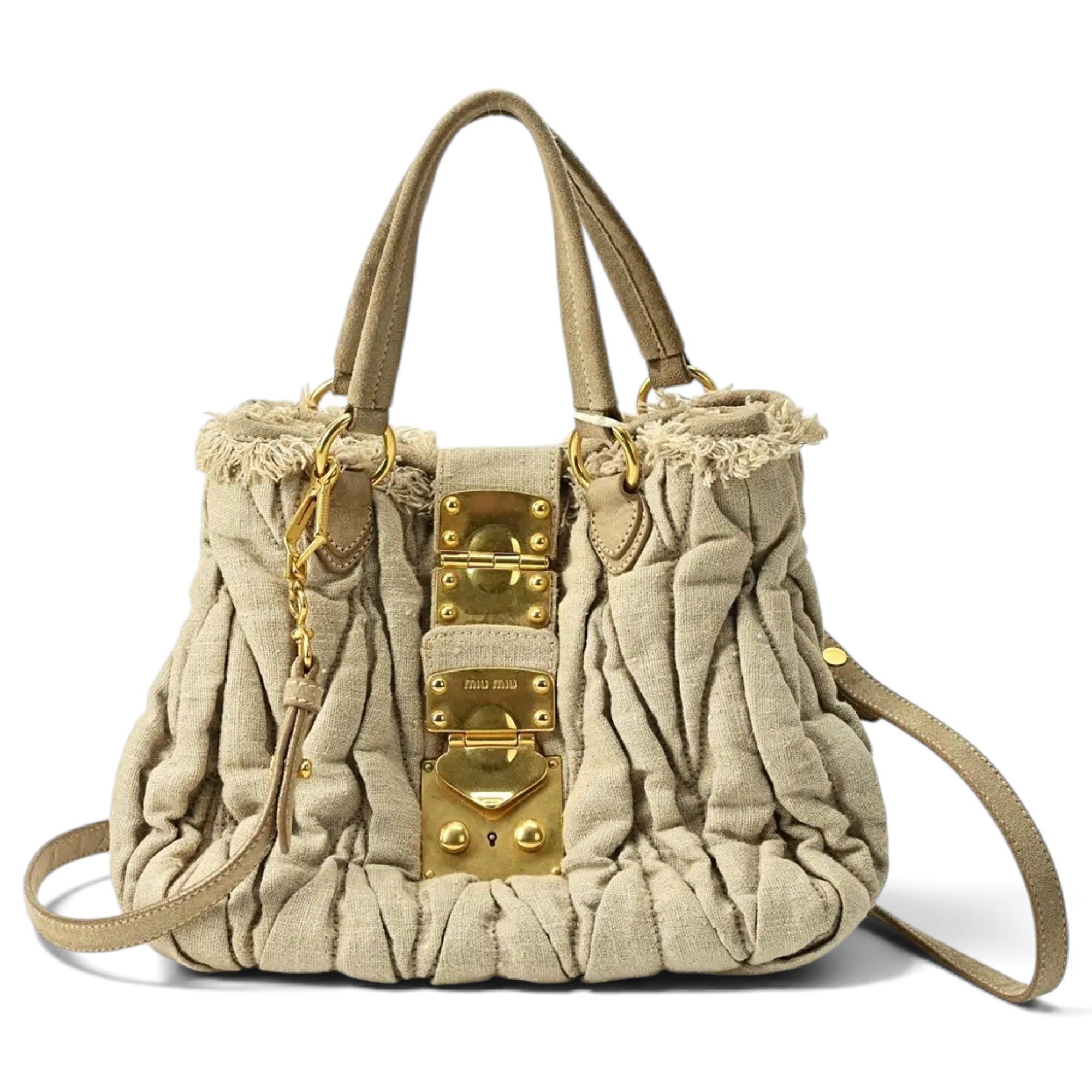 Matelassé cloth handbag
