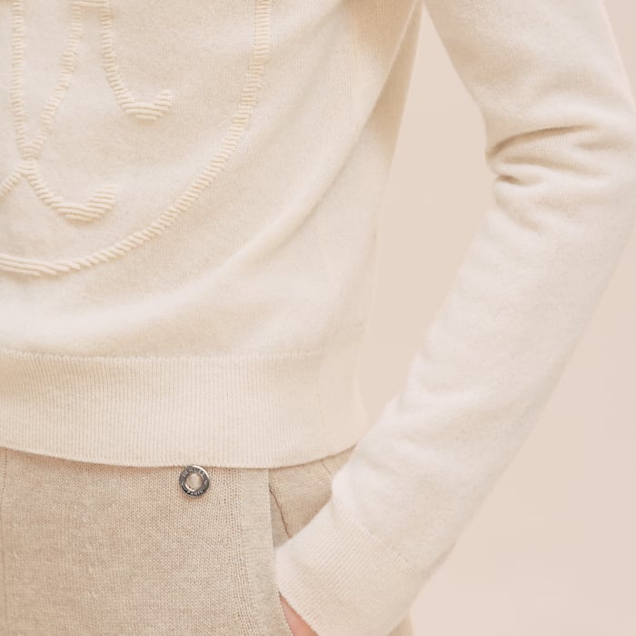 Blanc Naturel Cashmere "H Lift" Long-sleeve Sweater