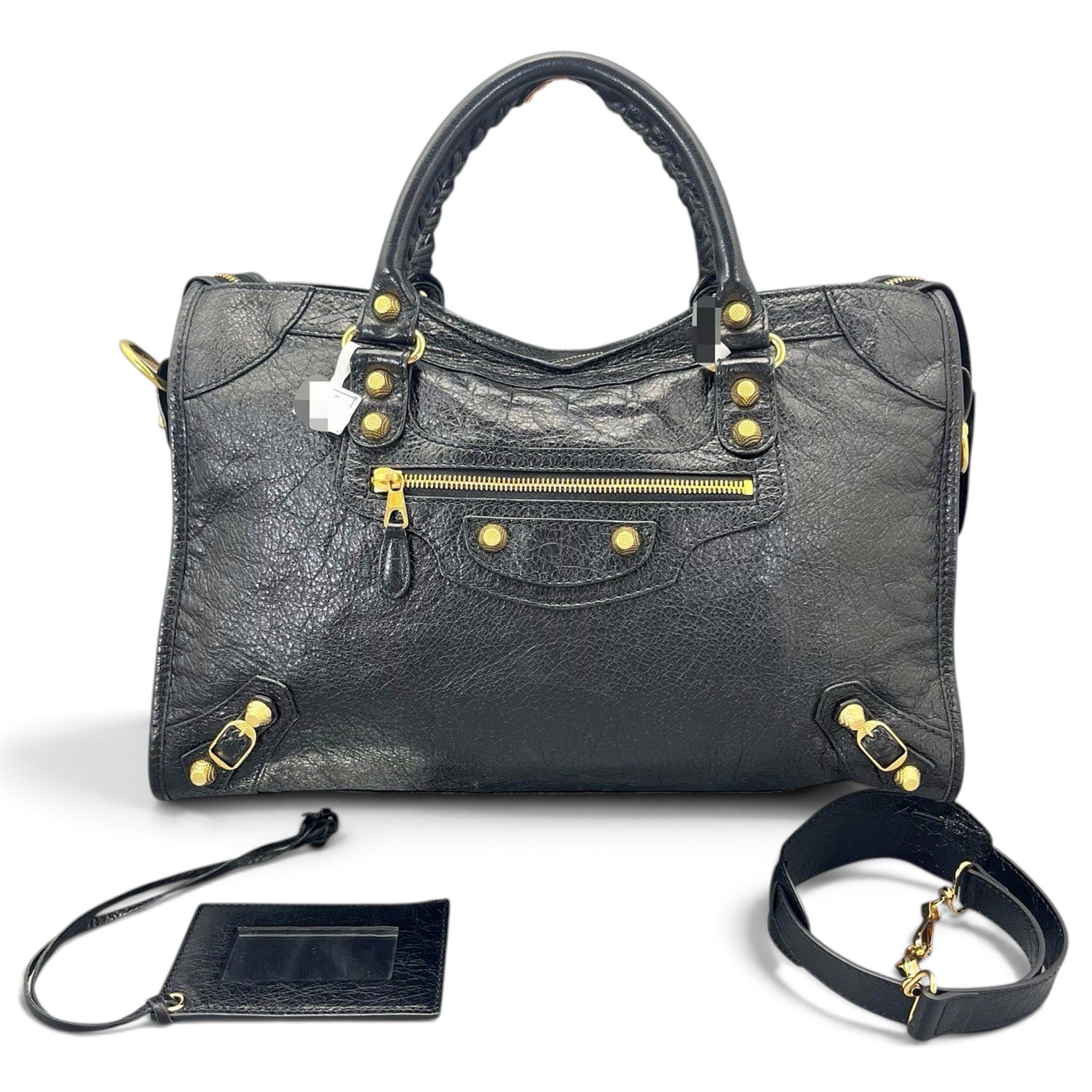 City leather handbag
