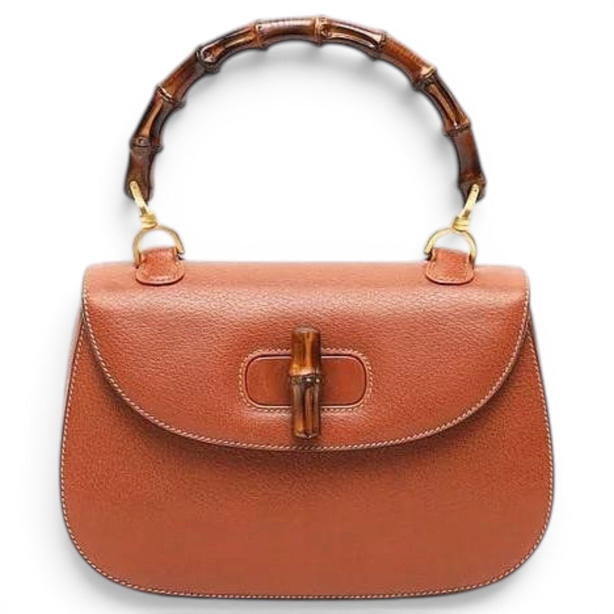 Bamboo Top Handle leather handbag