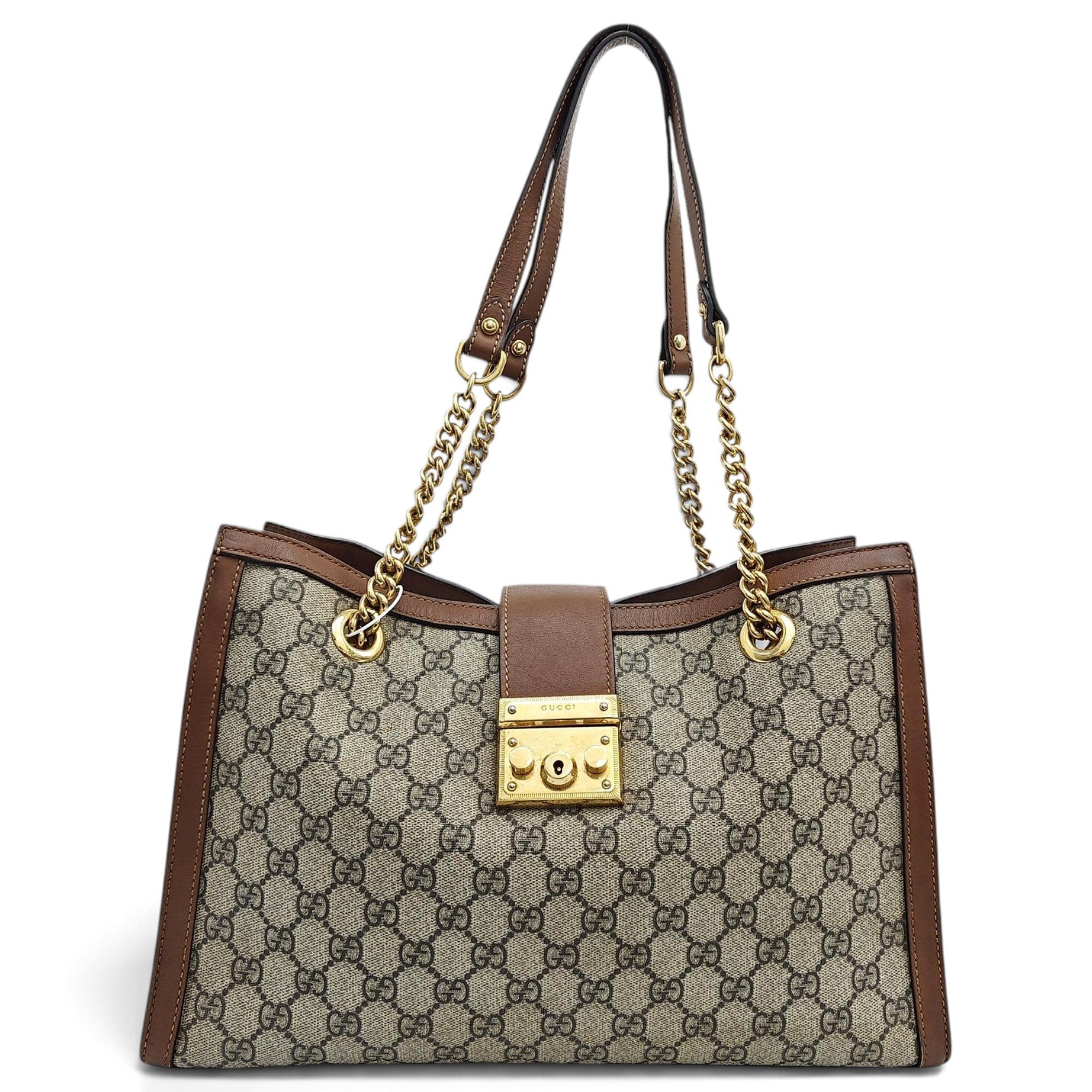 Padlock leather handbag
