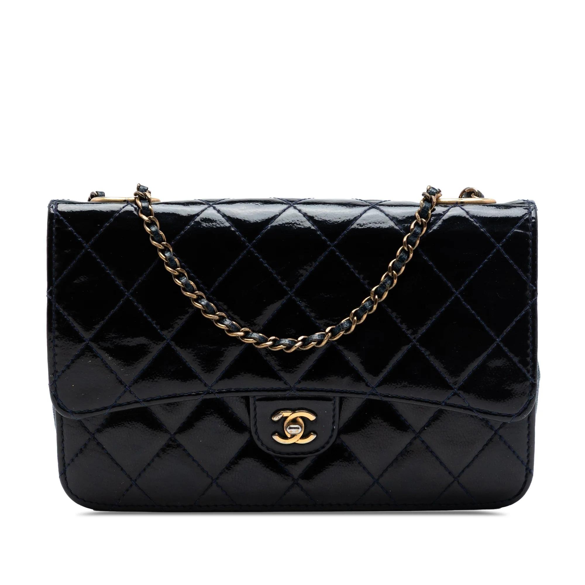 Wallet On Chain patent leather crossbody bag