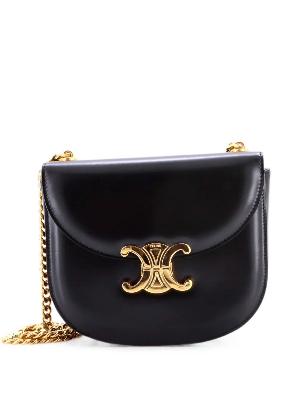 Triomphe Besace Clea Chain Flap Bag Leather shoulder bag