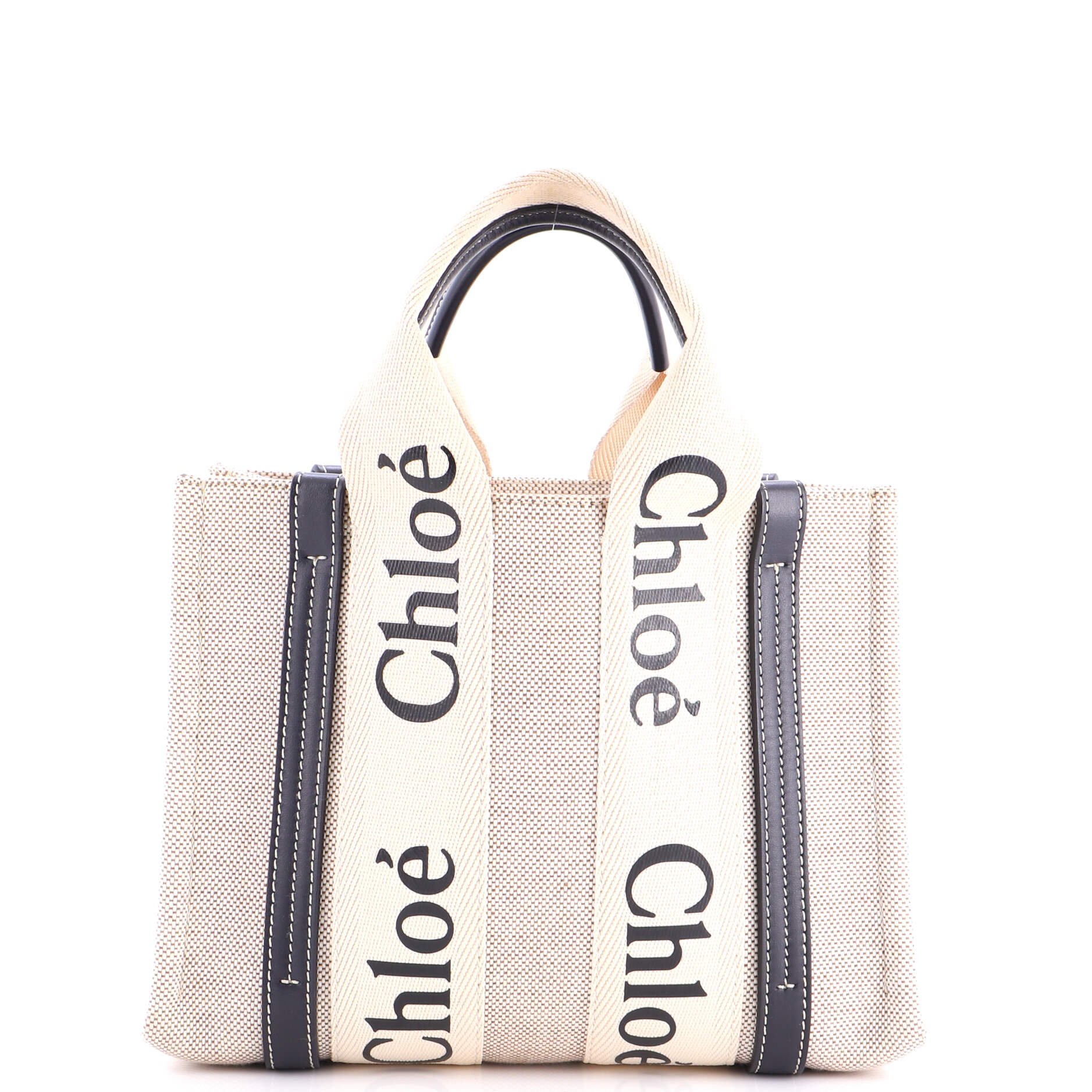 Woody Tote Canvas with Leather Small