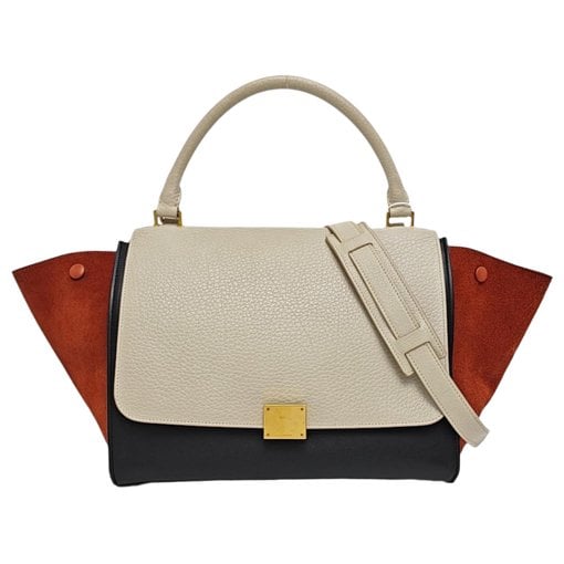 Trapèze leather handbag