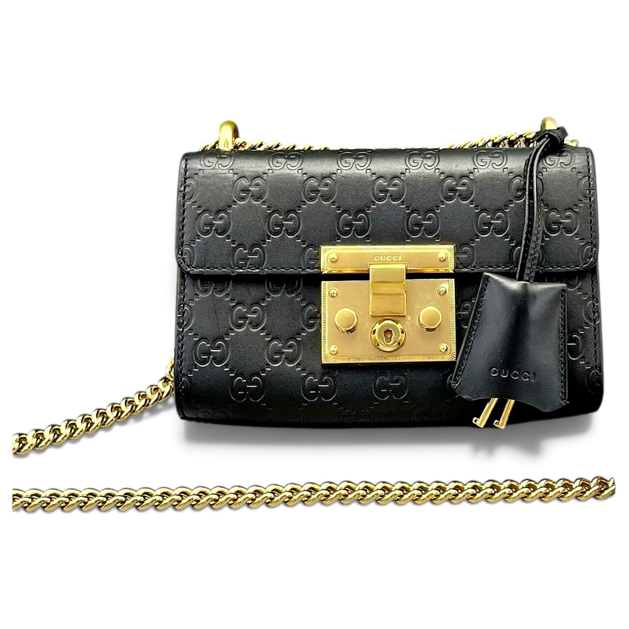 Padlock leather handbag