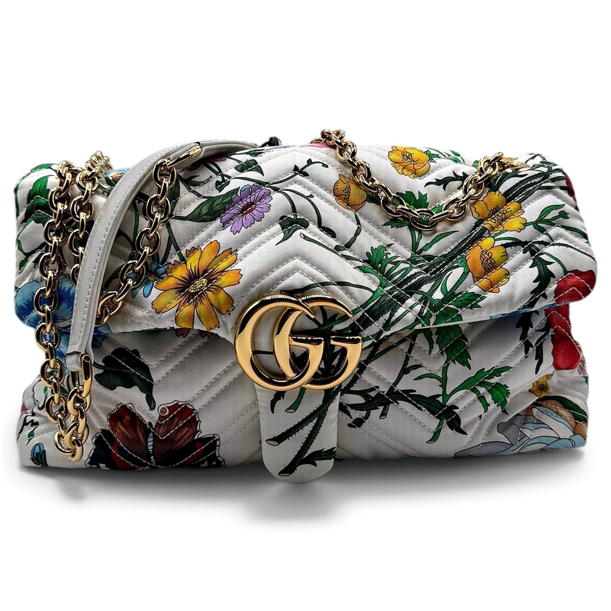 GG Marmont Flap silk crossbody bag