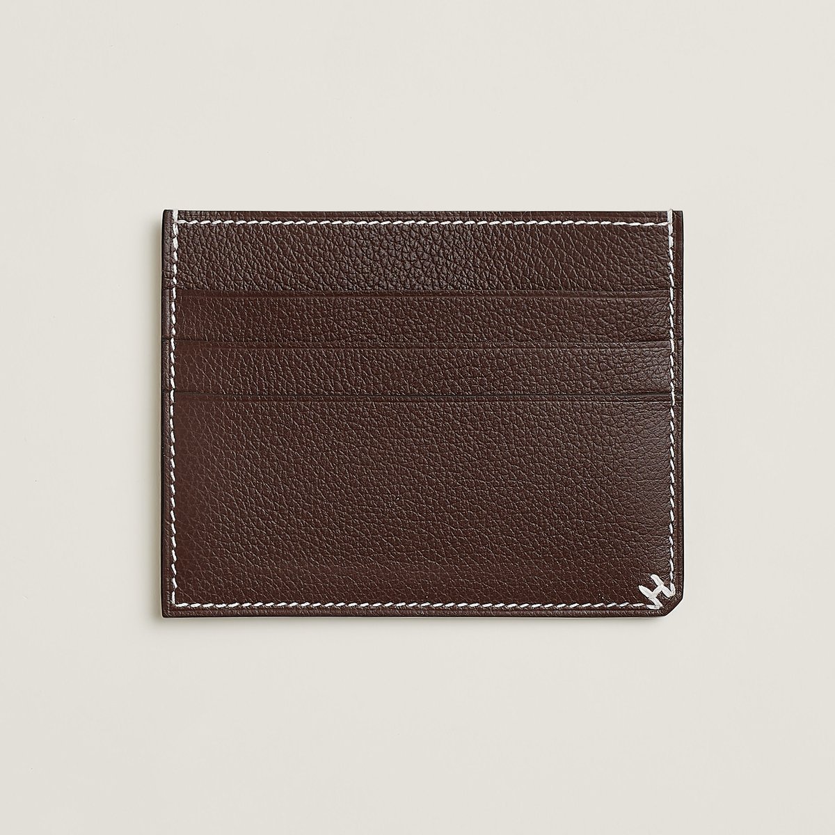 Hermès H Sellier card holder Moka Evercolor Calfskin | BagUSeek