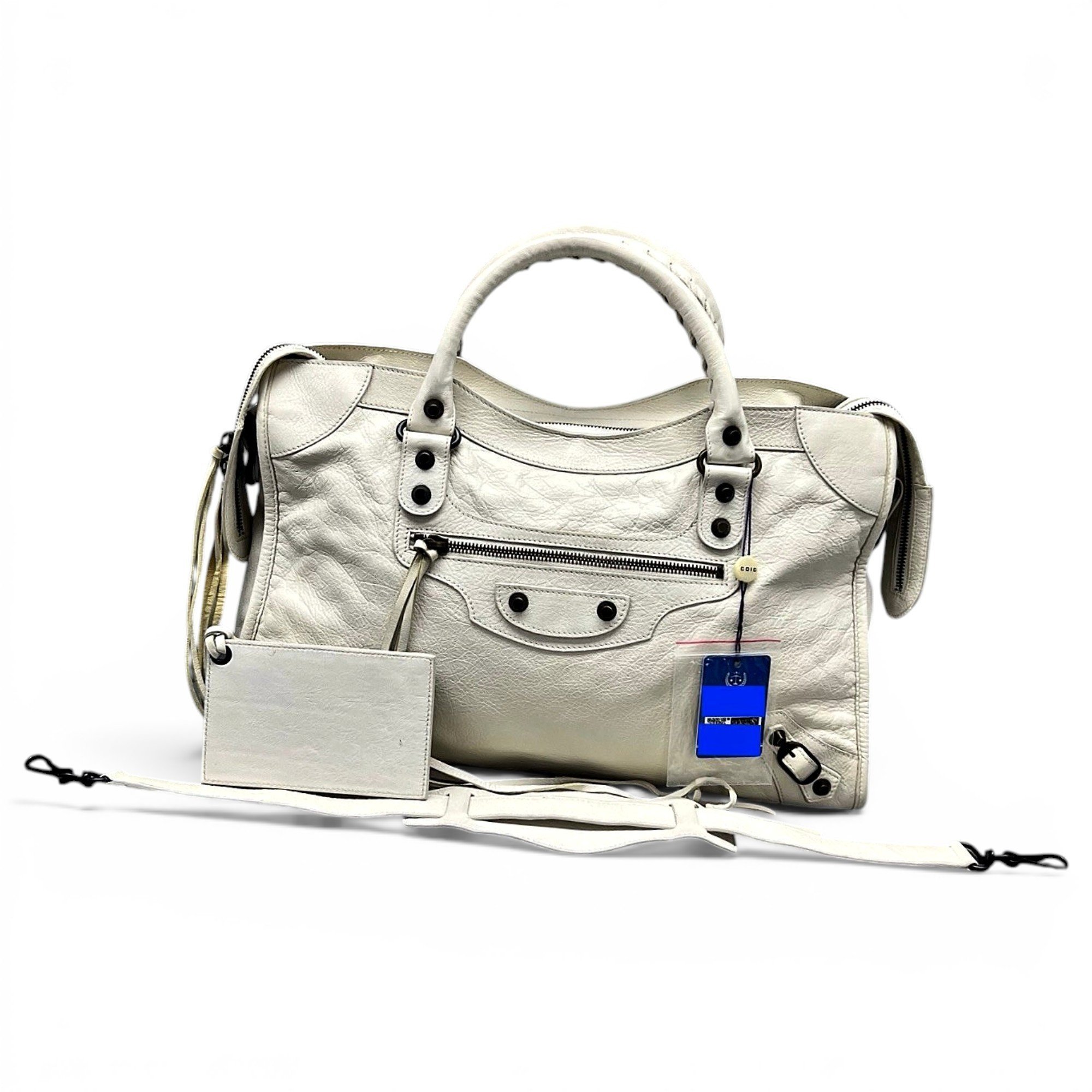 City leather handbag