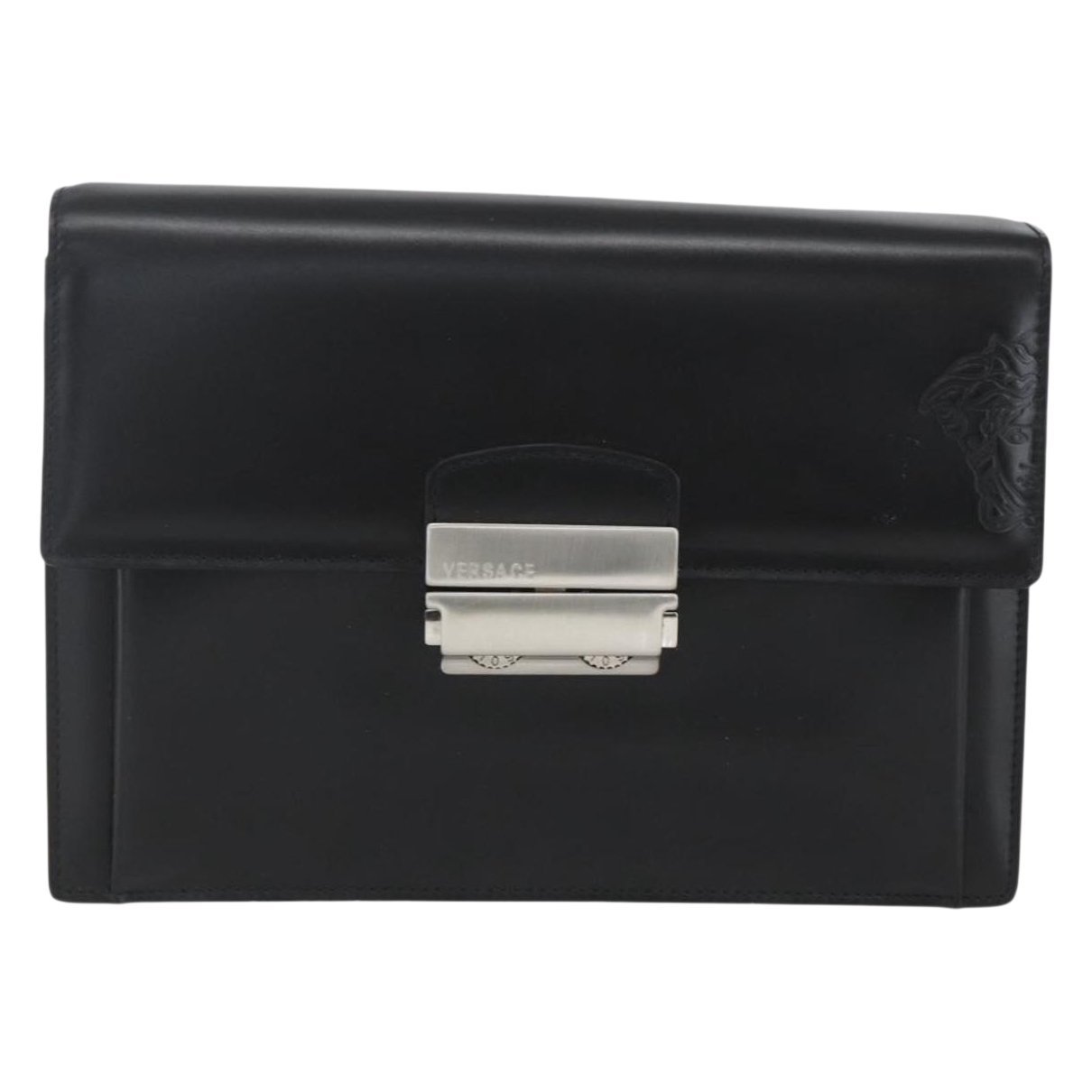 Leather clutch bag