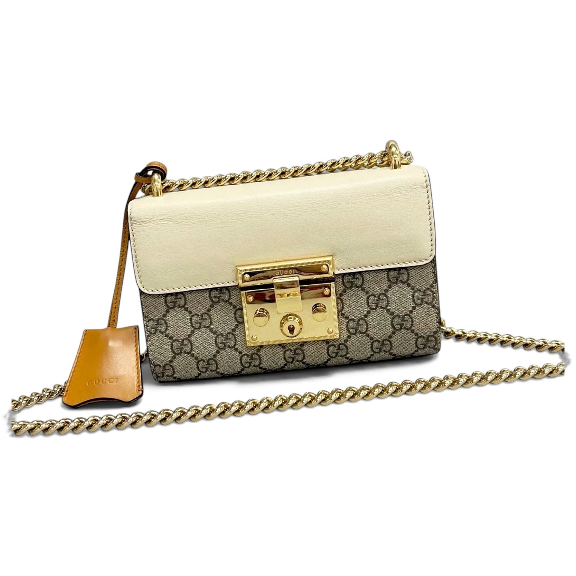 Padlock leather handbag