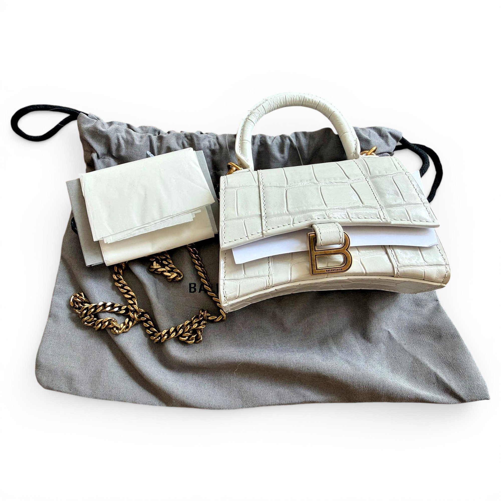 Hourglass leather mini bag