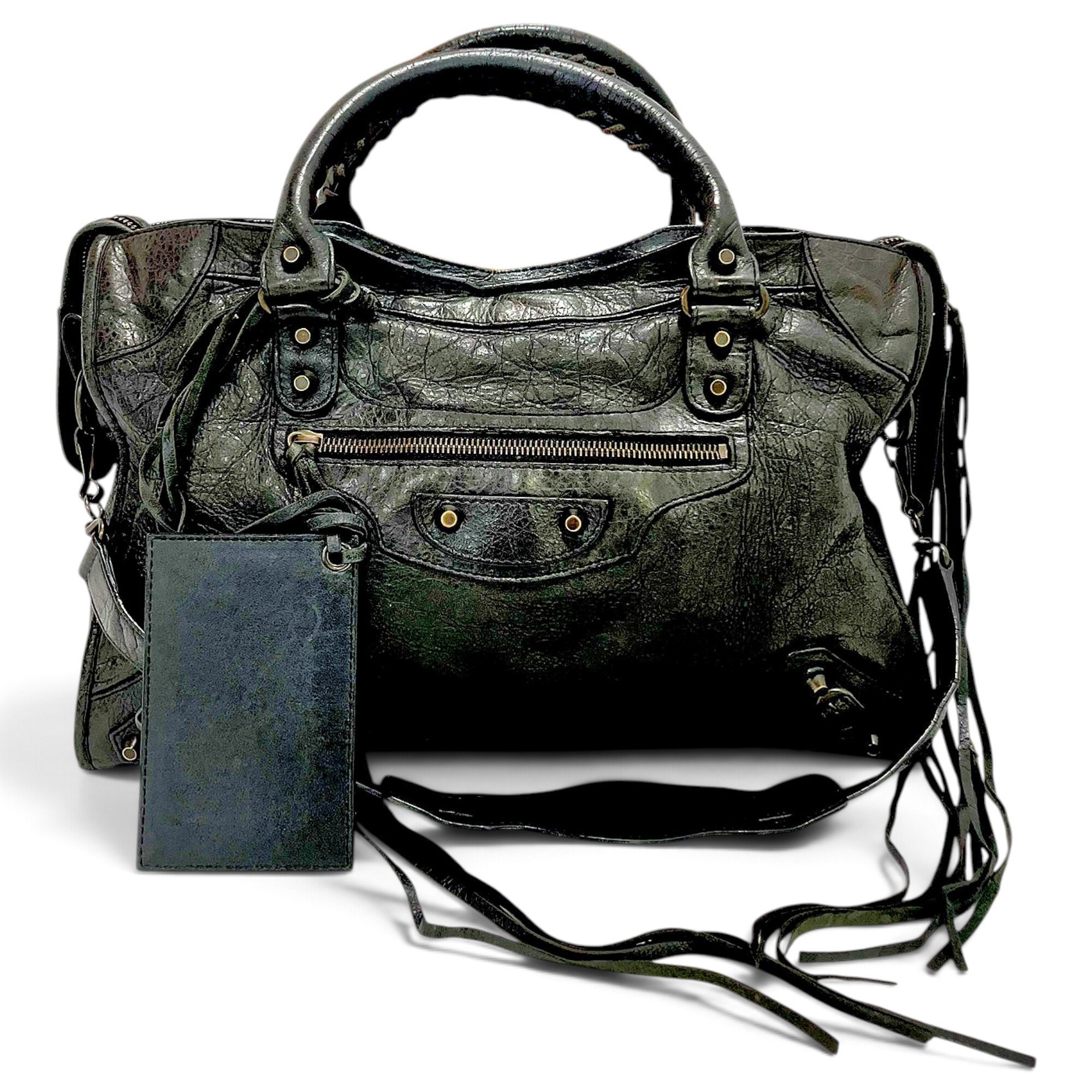 City leather handbag