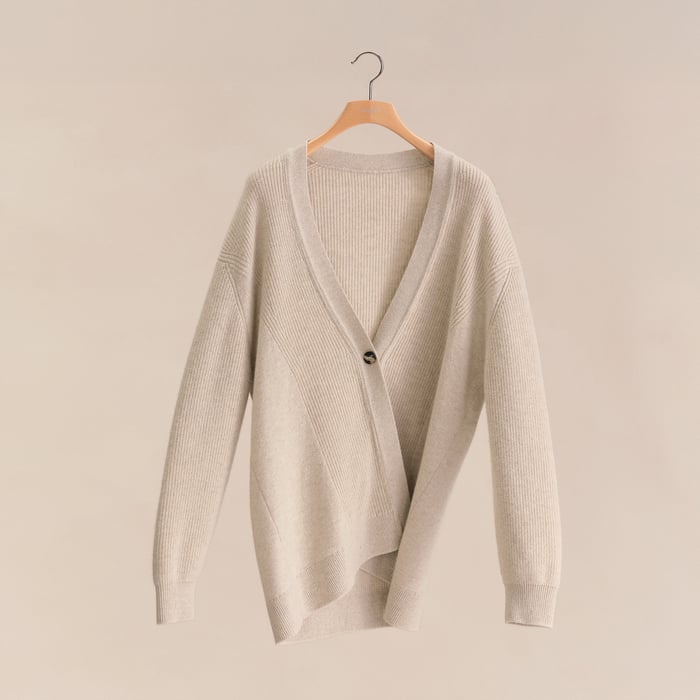 Beige Naturel Long Cardigan