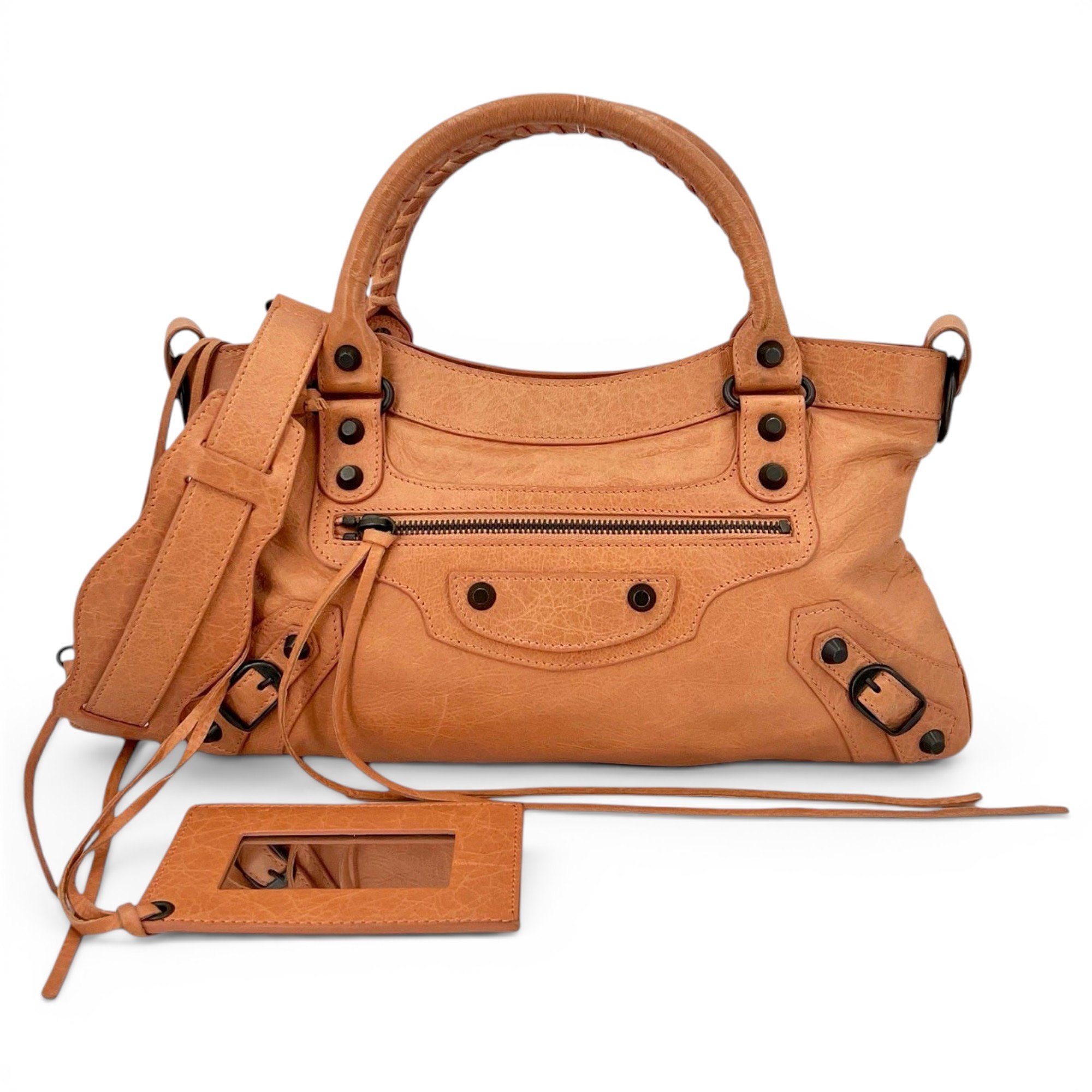 First leather handbag