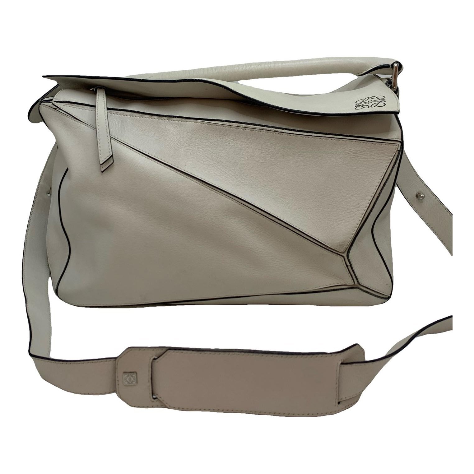 Puzzle leather handbag