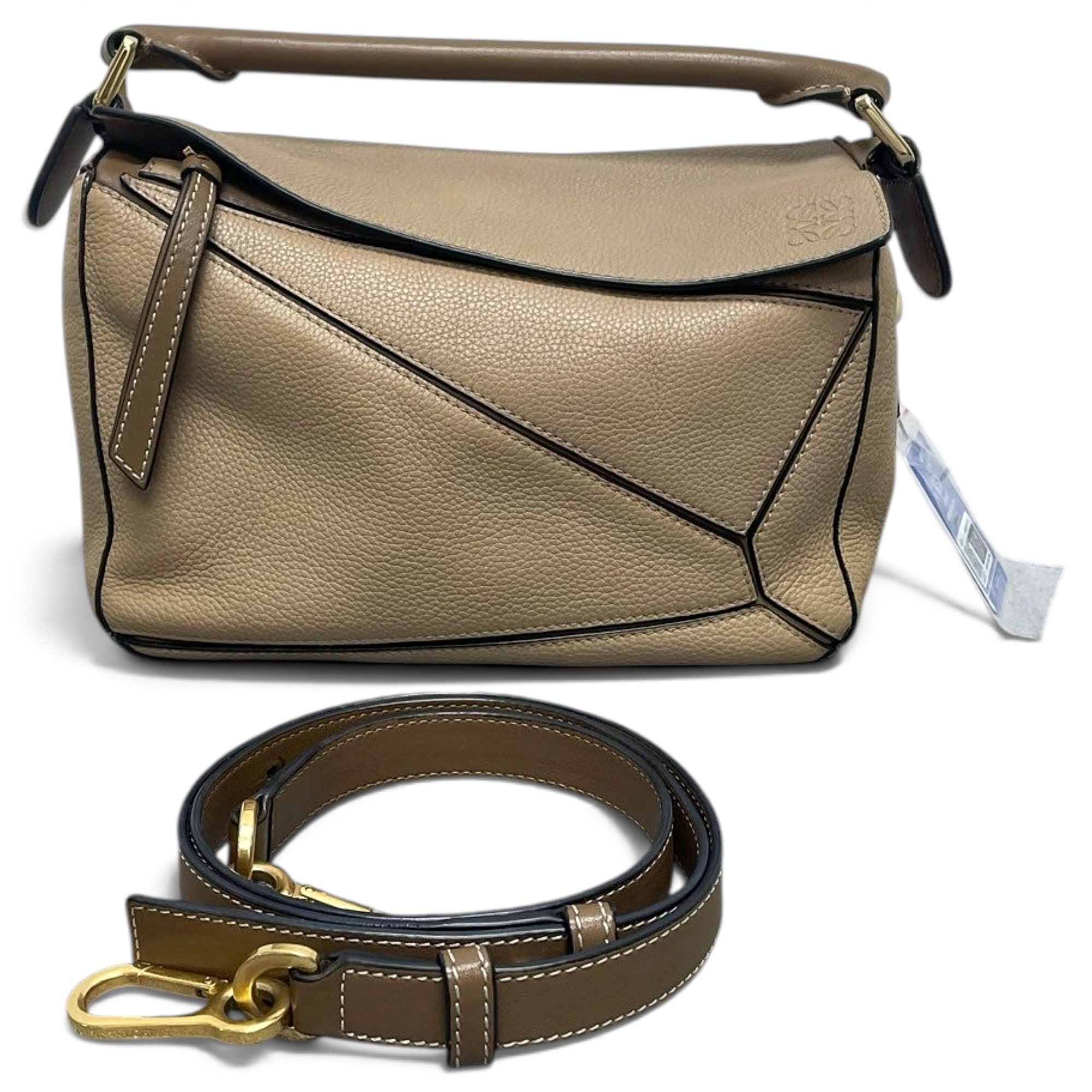 Puzzle leather handbag