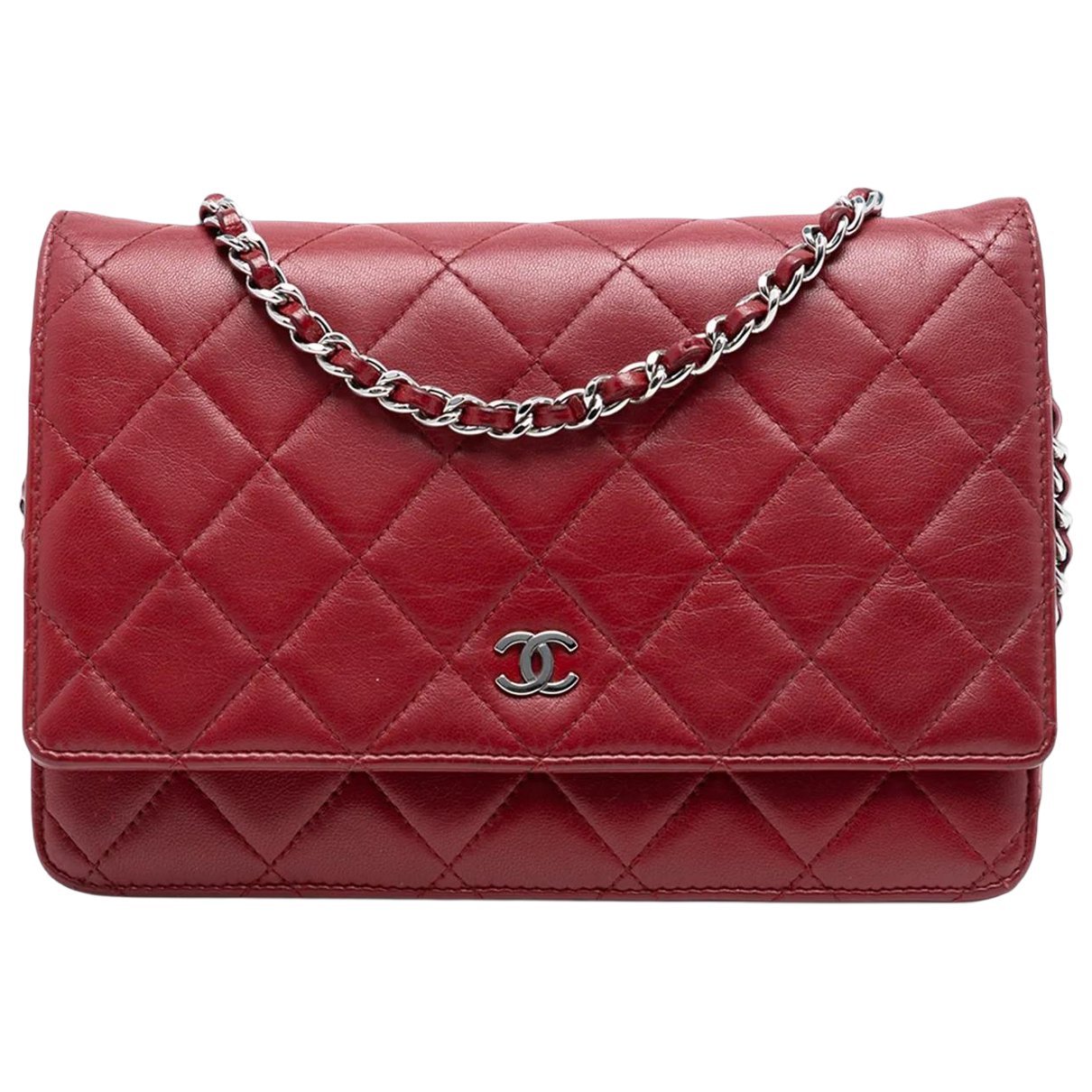 Wallet On Chain leather crossbody bag