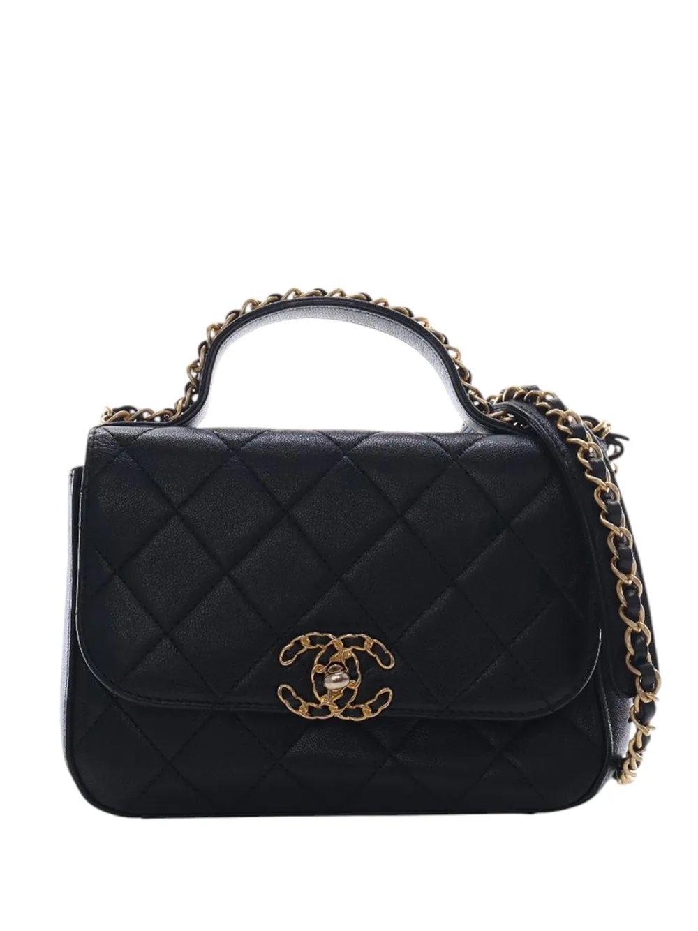 2019 Small Quilted Lambskin Chain Infinity Top Handle Bag satchel