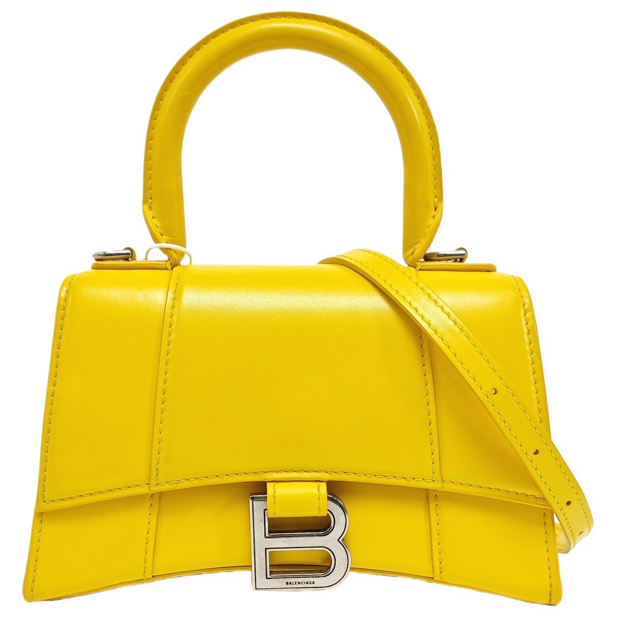 Hourglass leather handbag