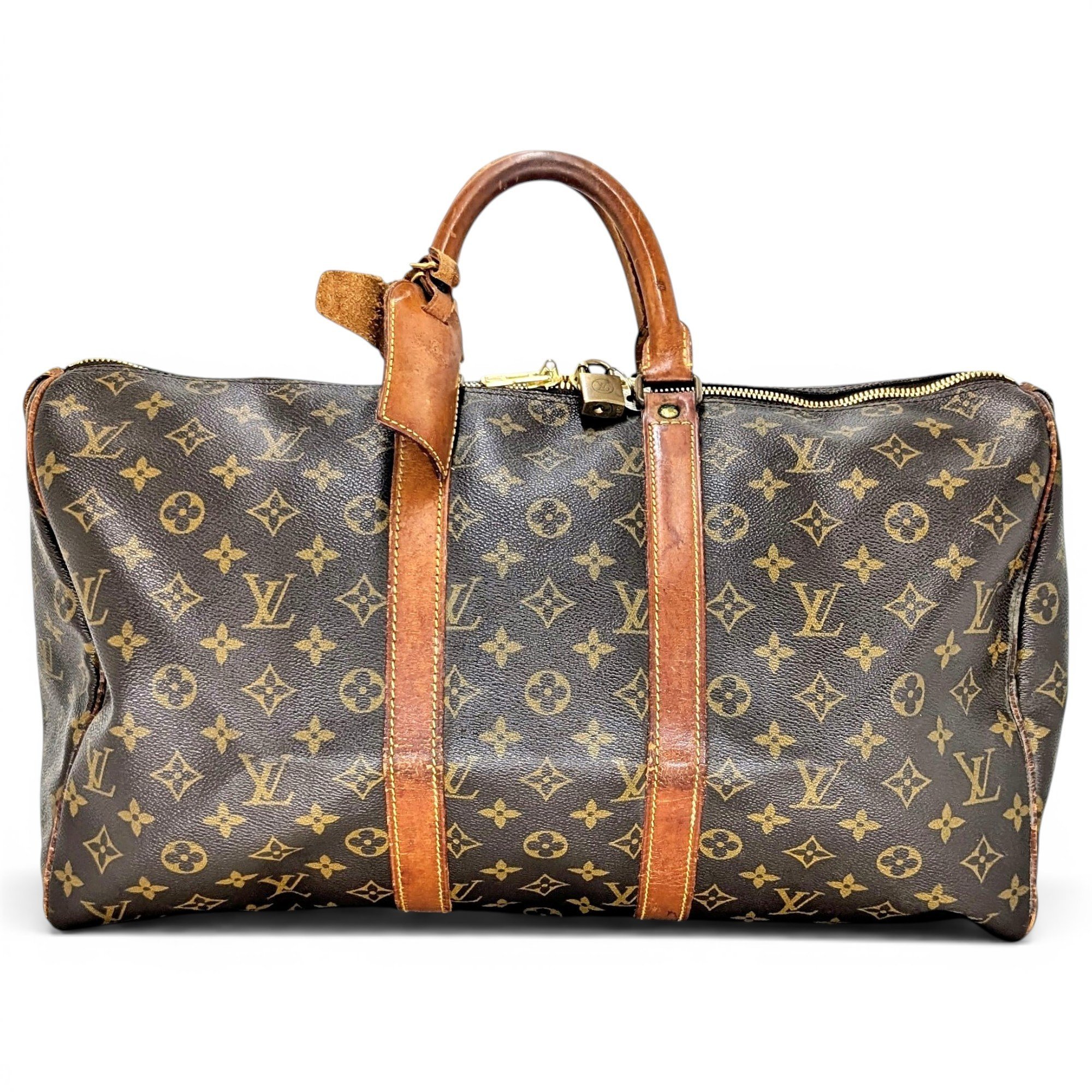Keepall leather travel bag