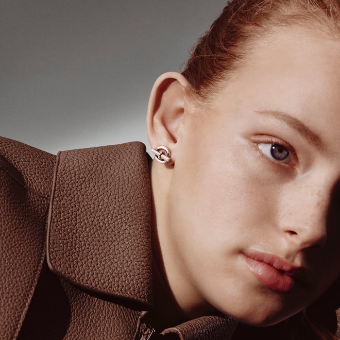 Sans Coloris Mini Chaine d'Ancre Earrings, Medium Model