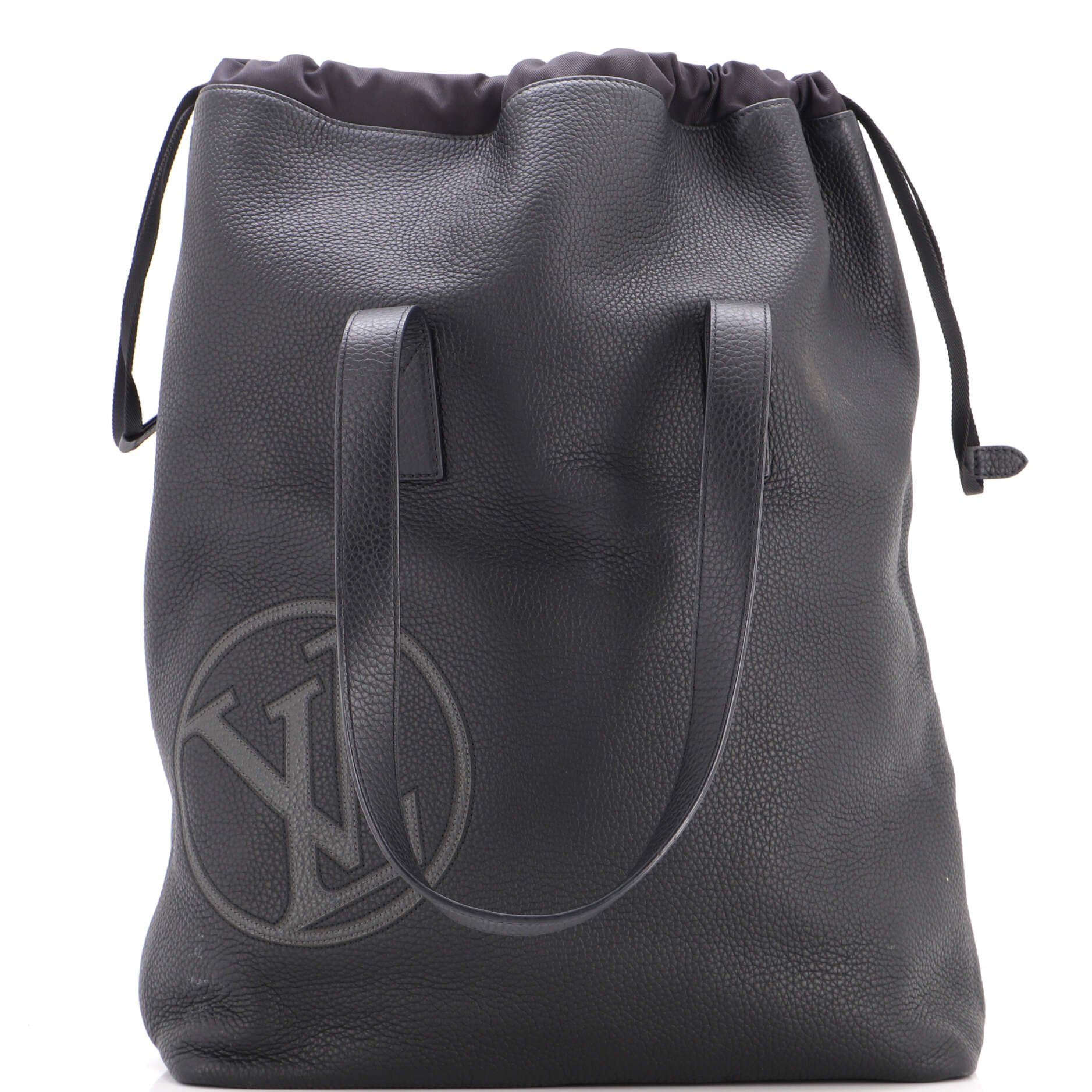 Cabas Light Drawstring Bag Initials Taurillon Leather