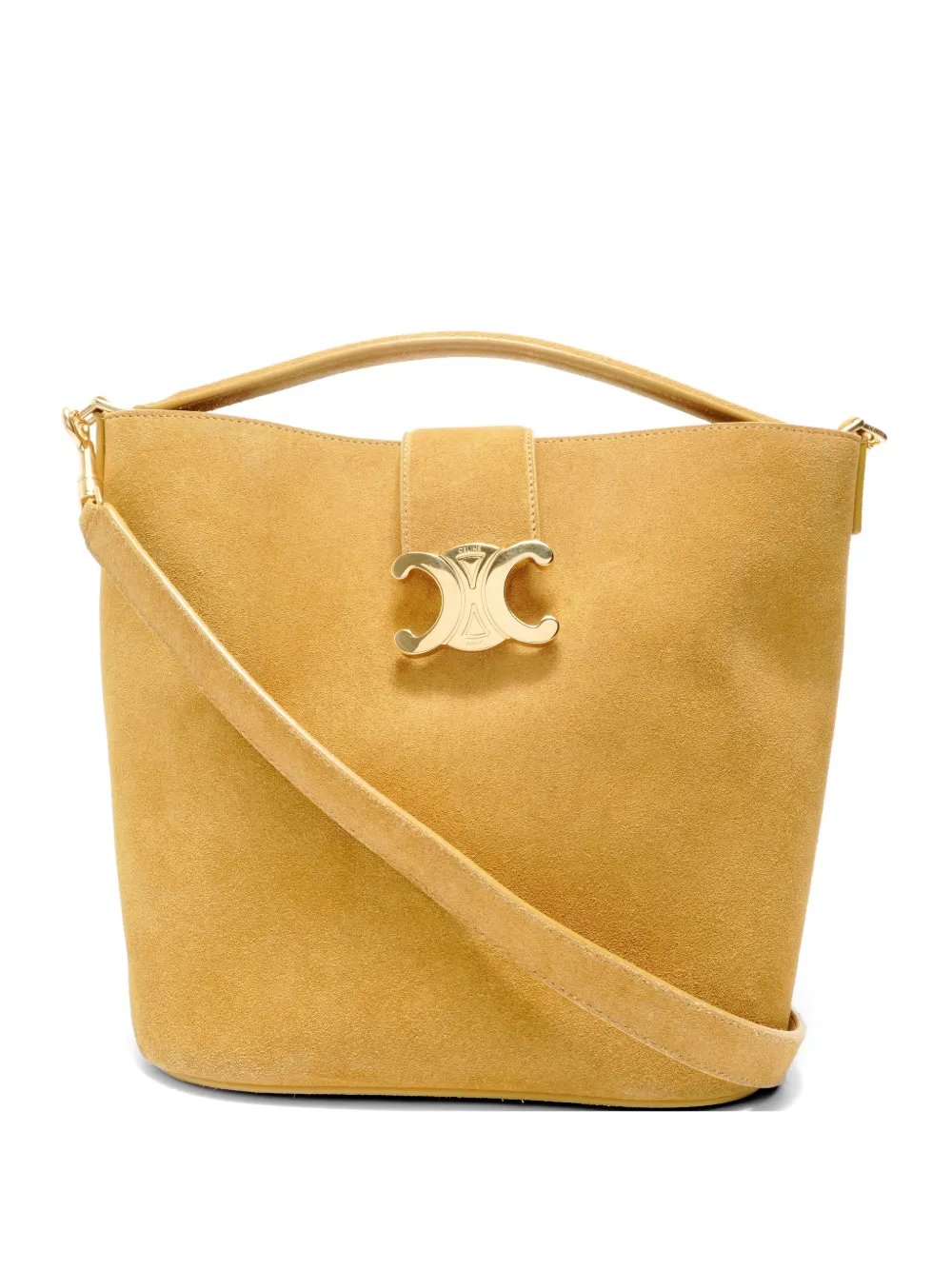 Triomphe suede shoulder bag