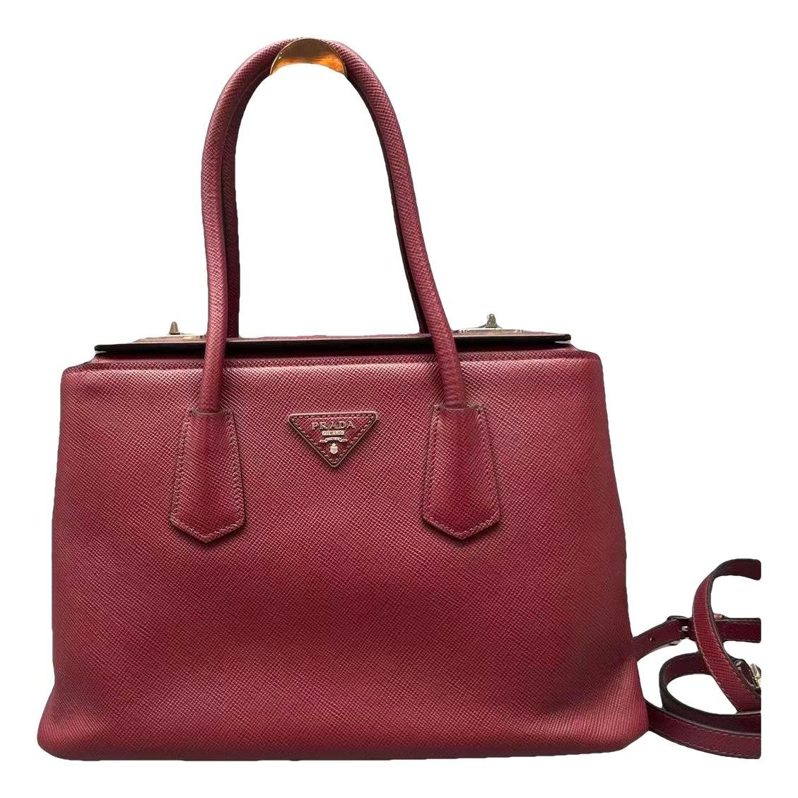 Double leather handbag