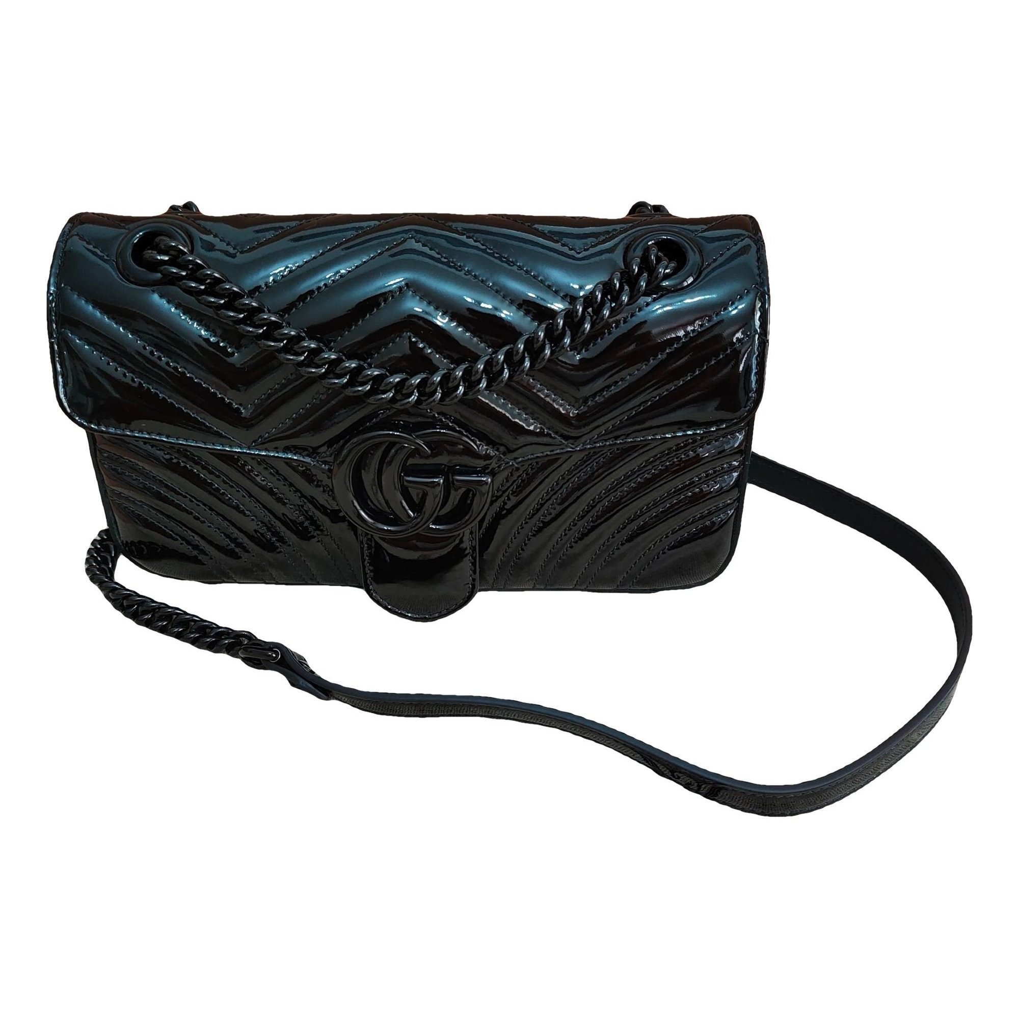 GG Marmont Flap patent leather handbag