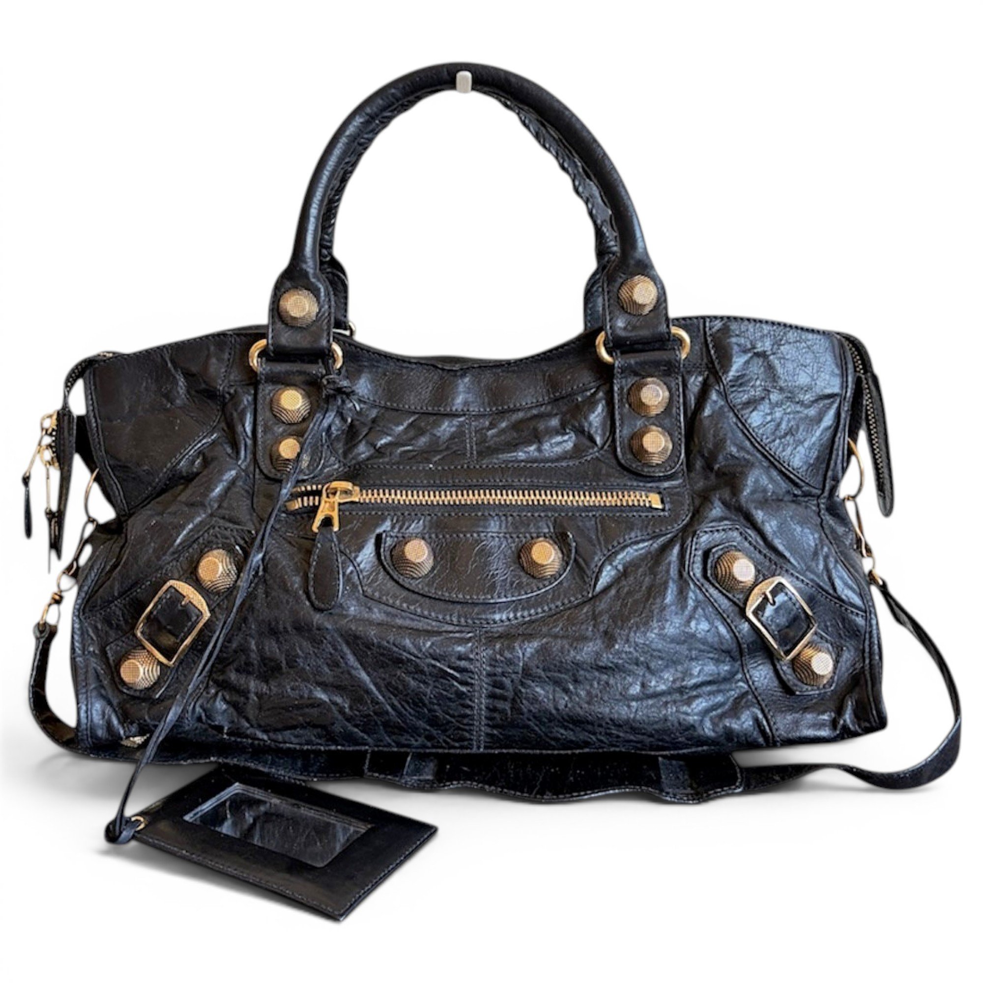 City leather handbag
