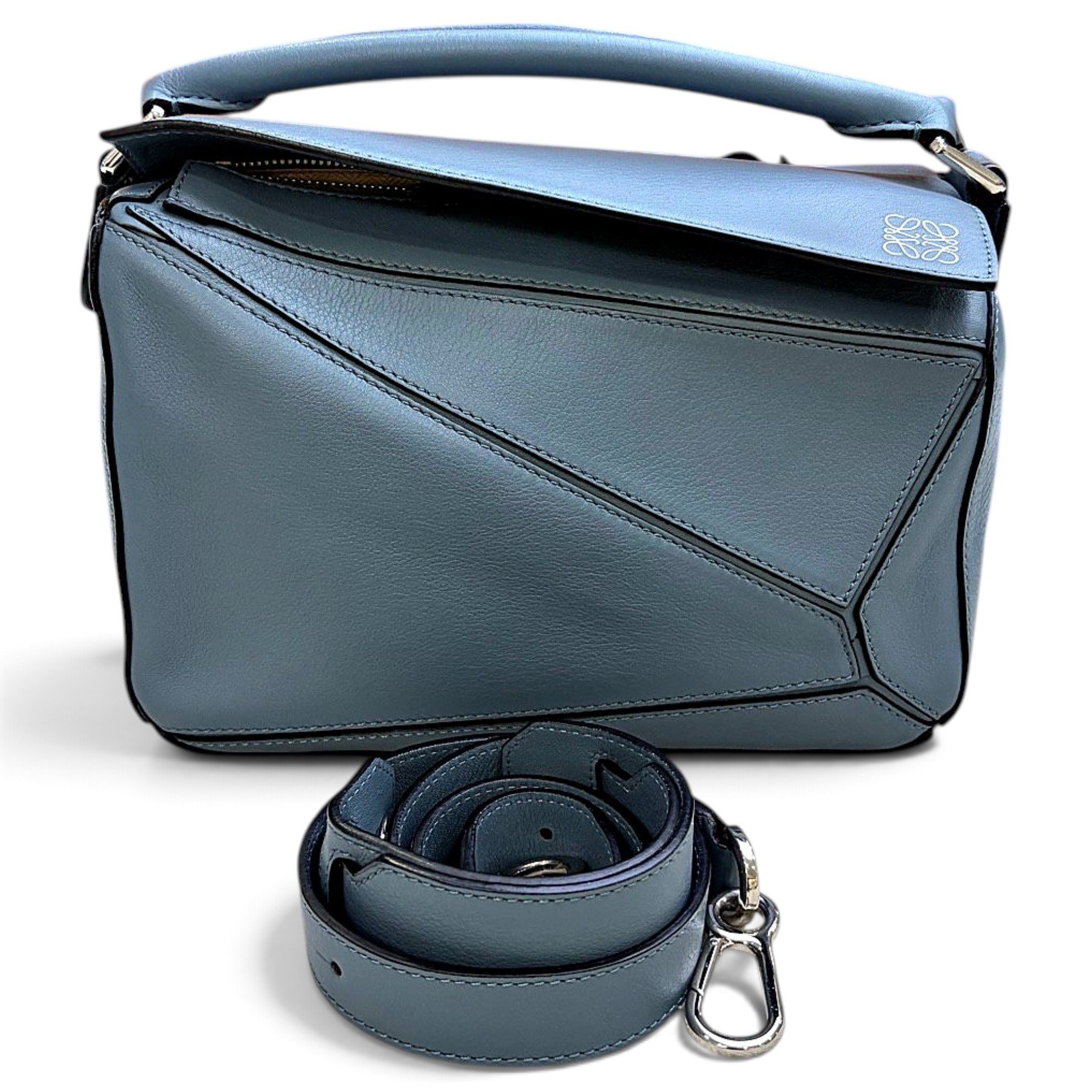Puzzle leather handbag