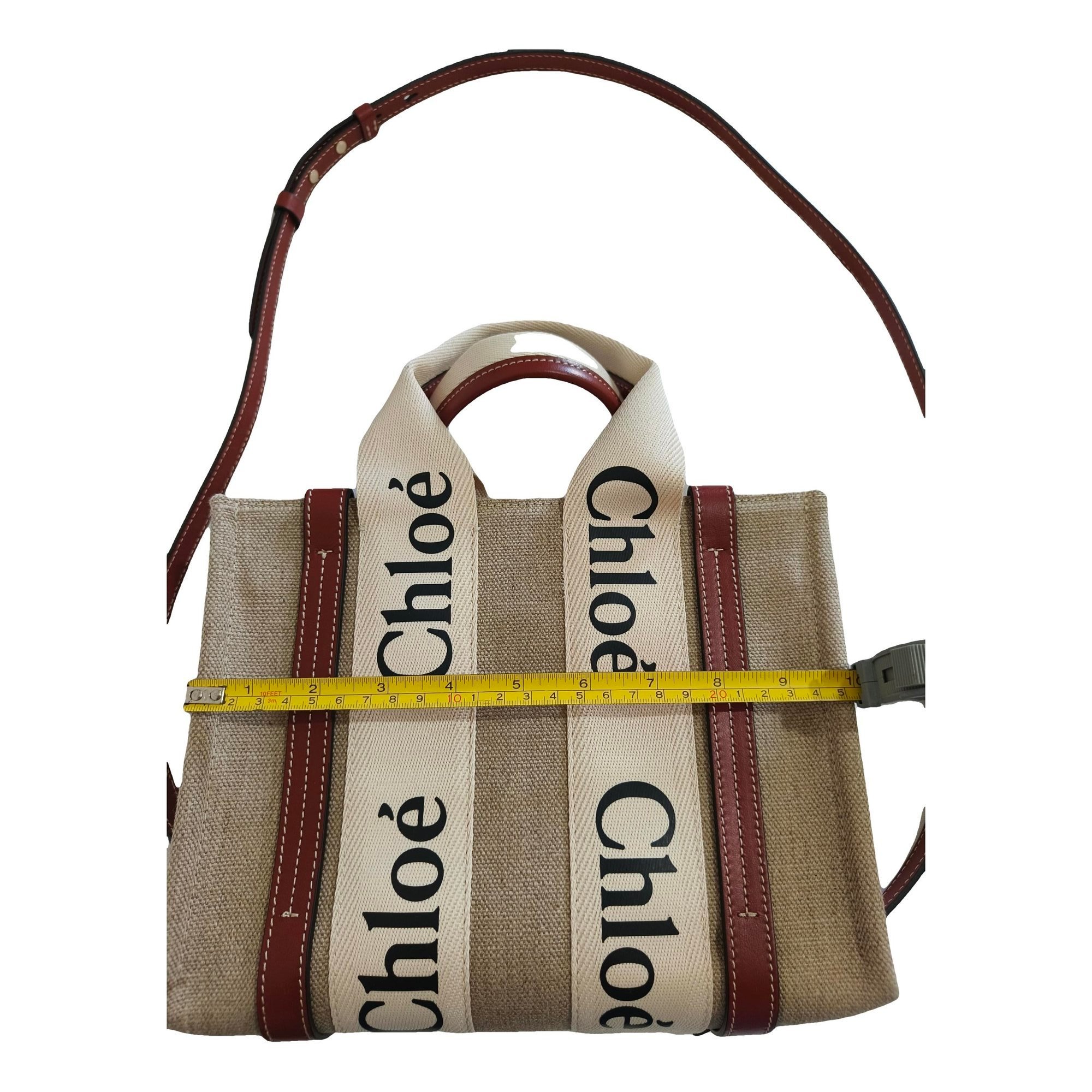 Chloe Woody linen tote