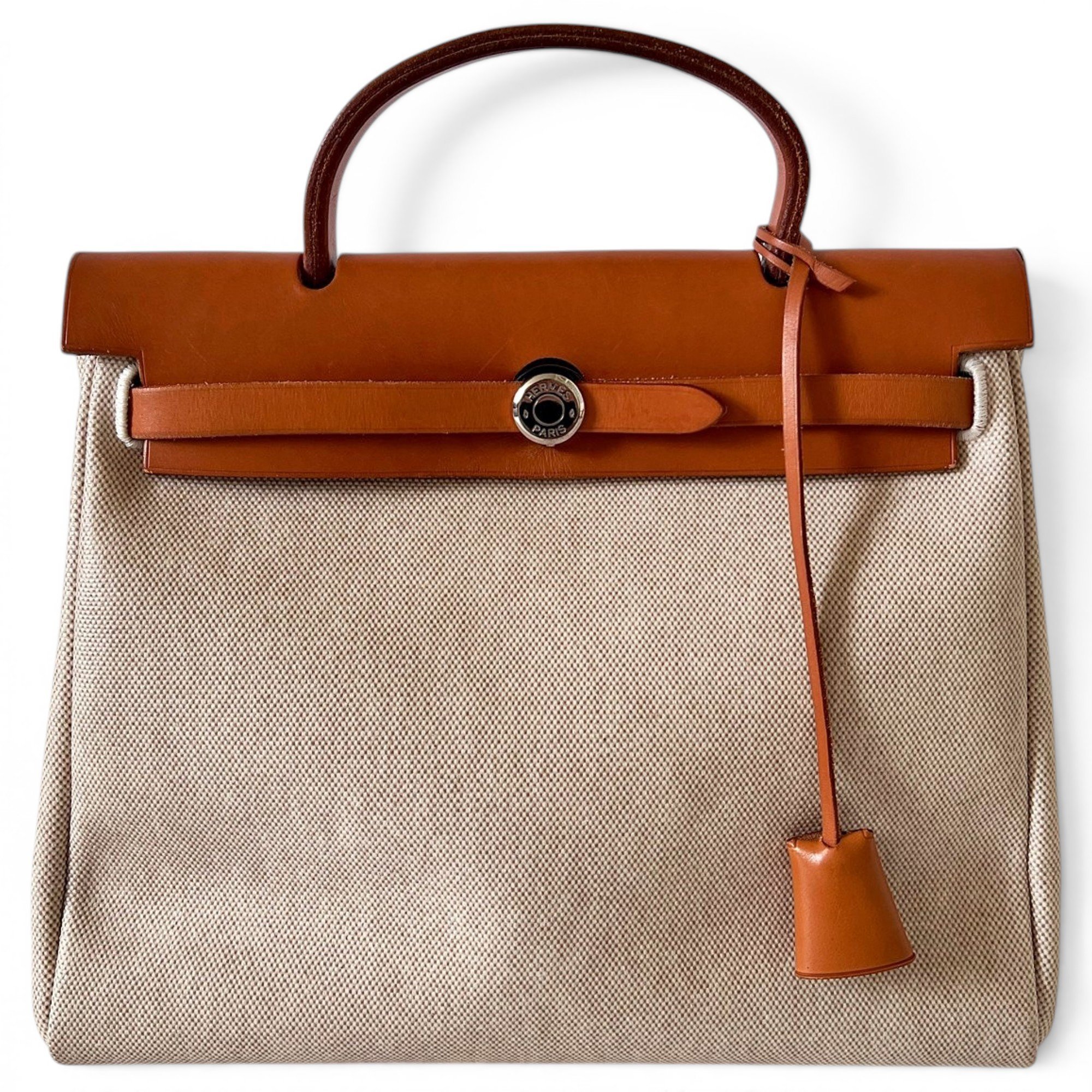Hermes Herbag Handbag Toile H Canvas 2001