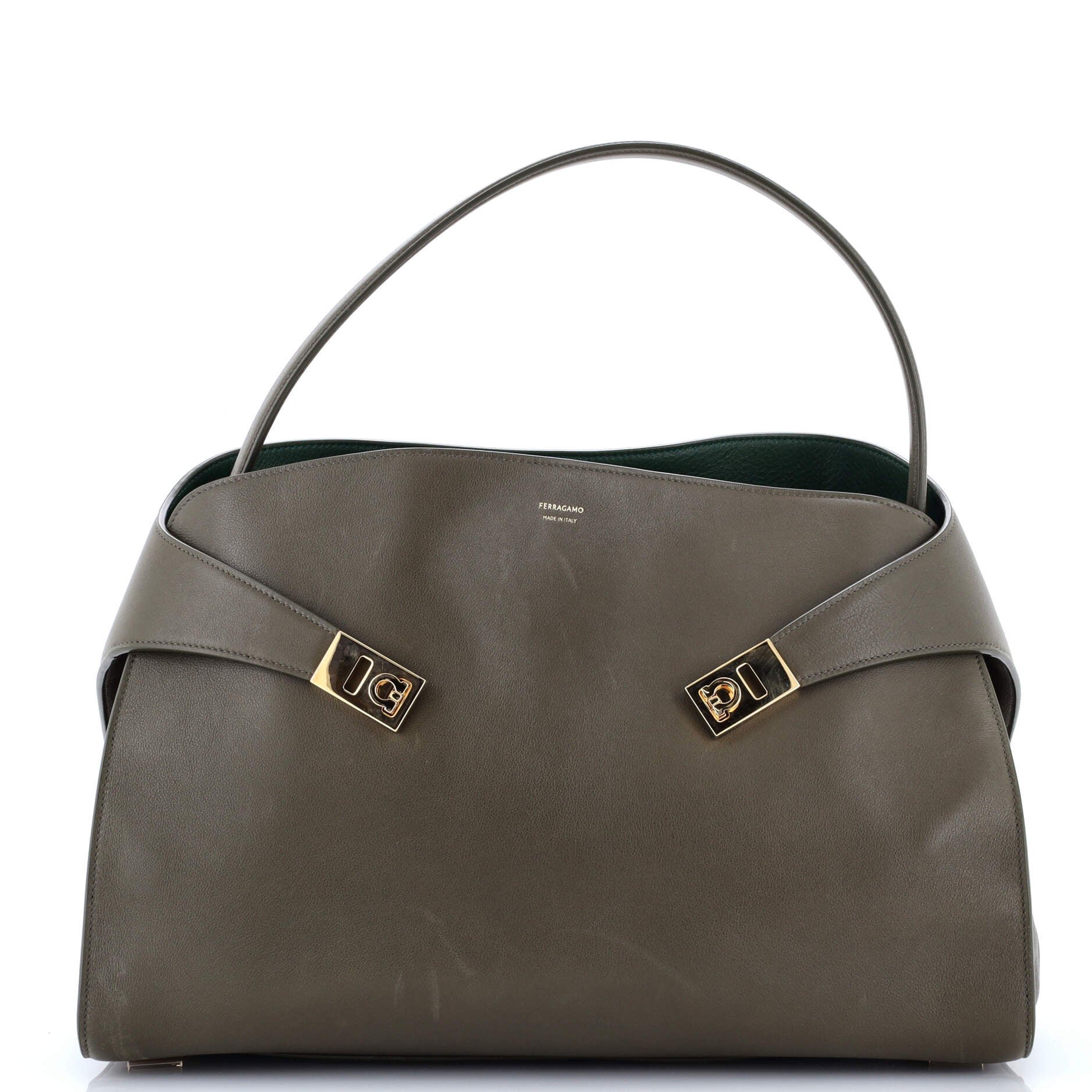 Salvatore Ferragamo Hug Shoulder Bag Leather Large