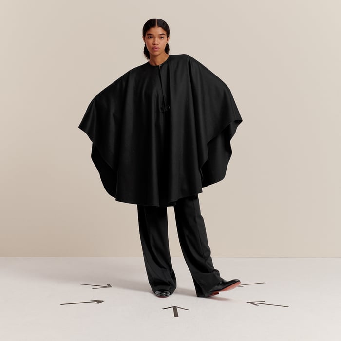 Neutral Colors Surprise Petit H Cashmere Cape