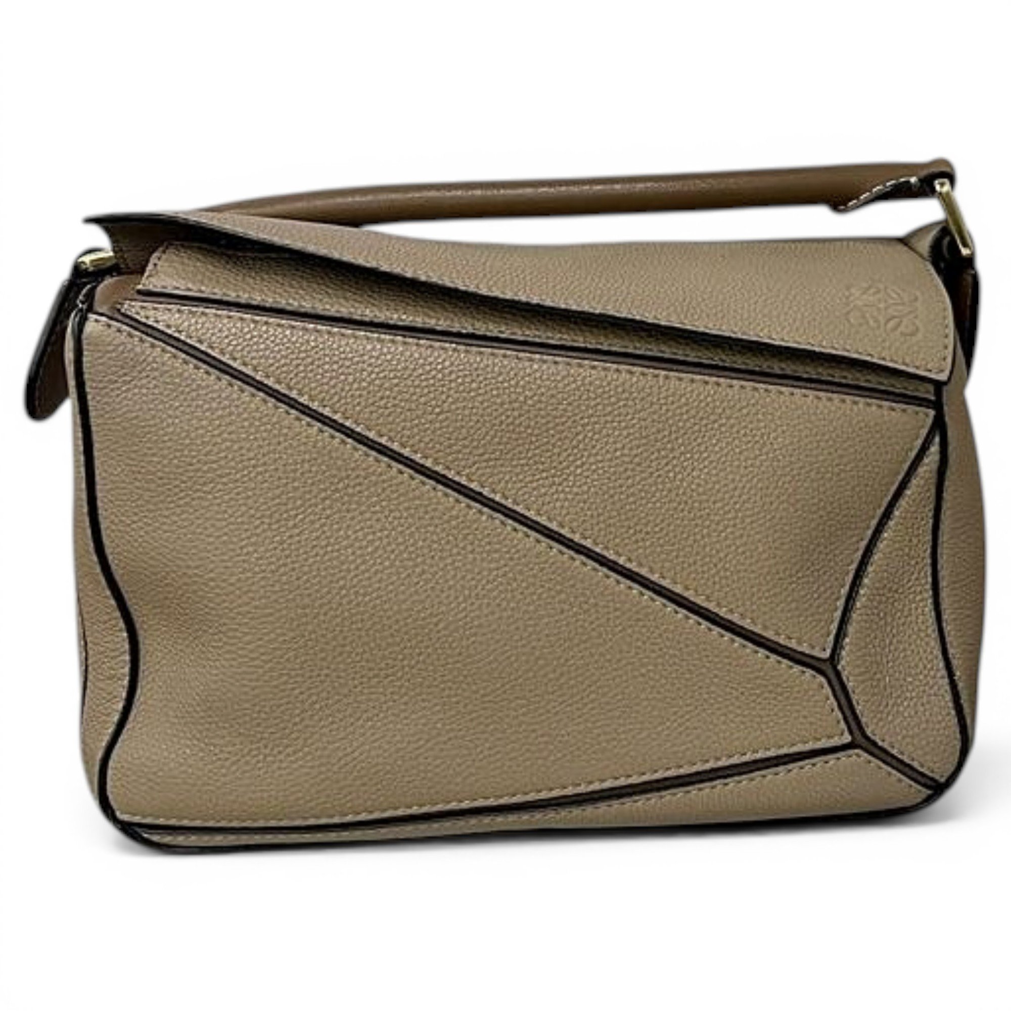 Puzzle leather handbag