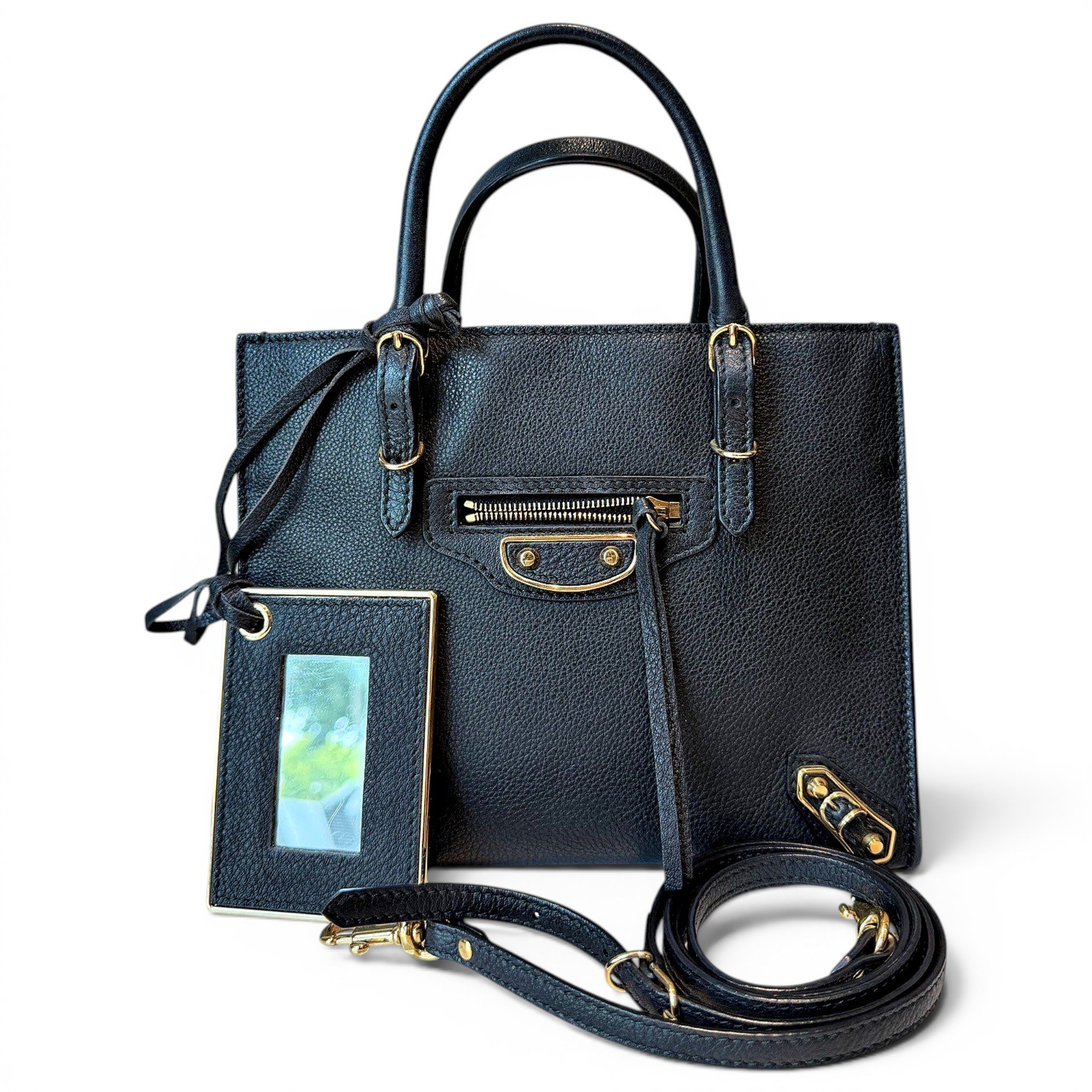 Papier leather handbag