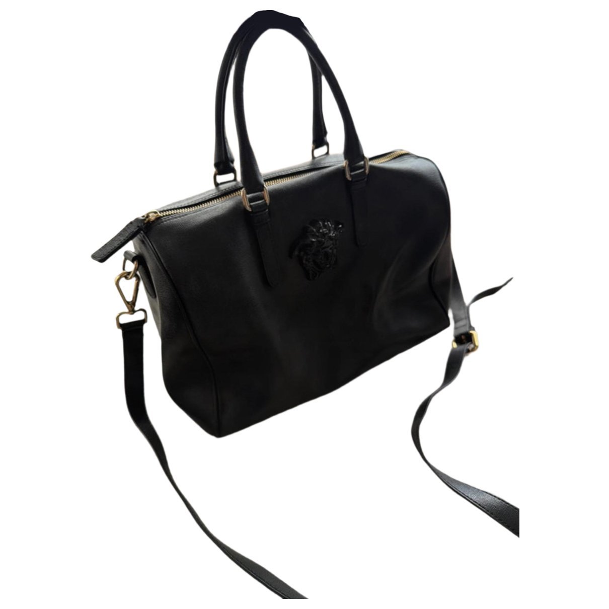 Versace Leather bowling bag