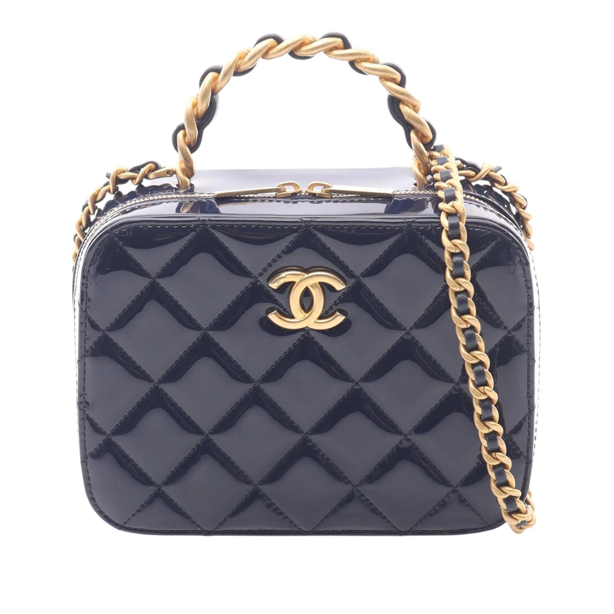 Vanity patent leather handbag