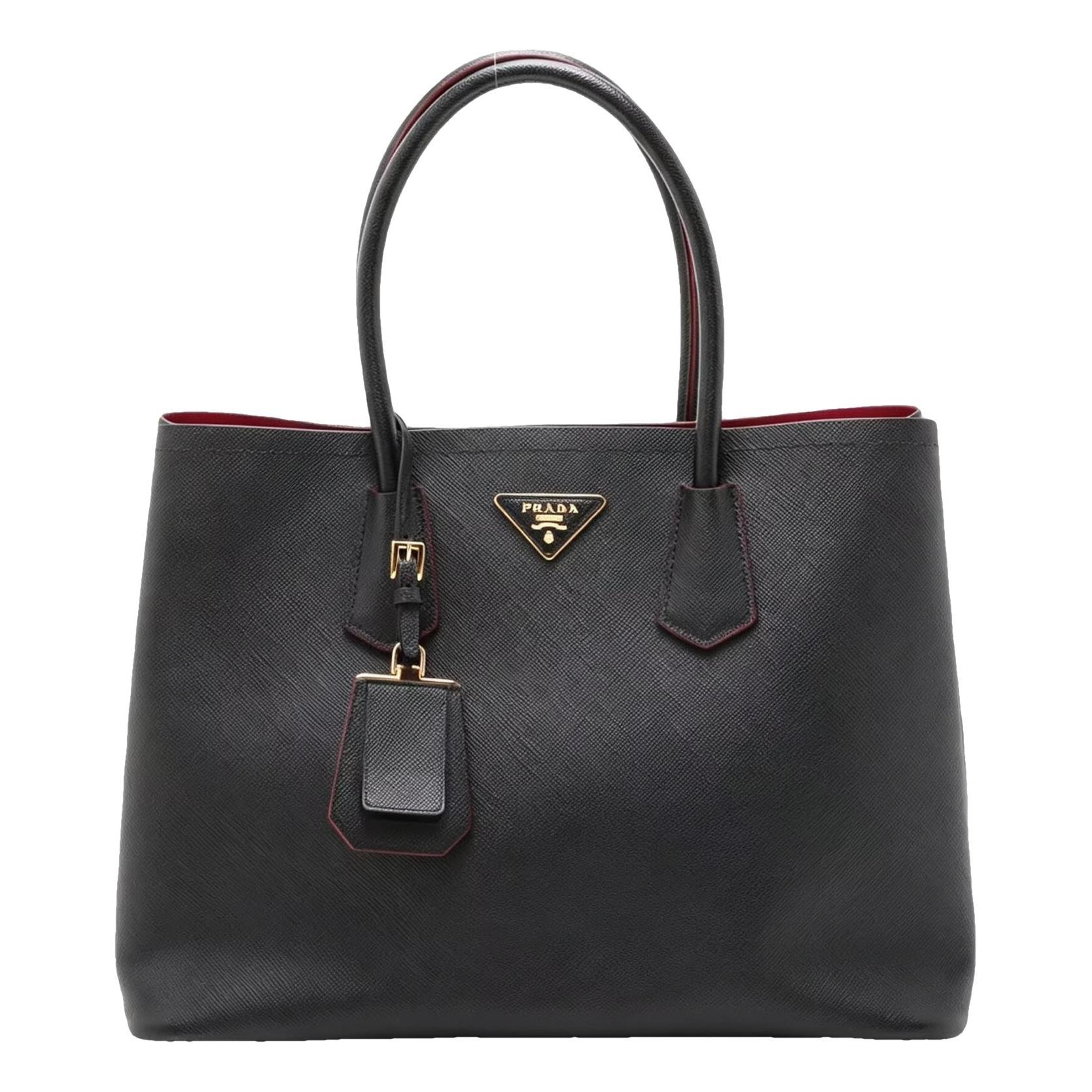 Double leather handbag