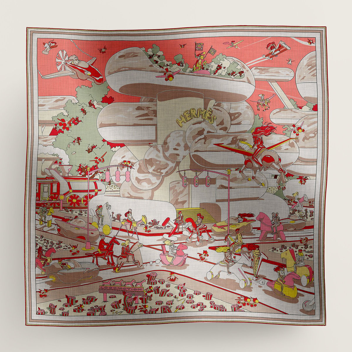 Châle 140 Hermès Locomotion