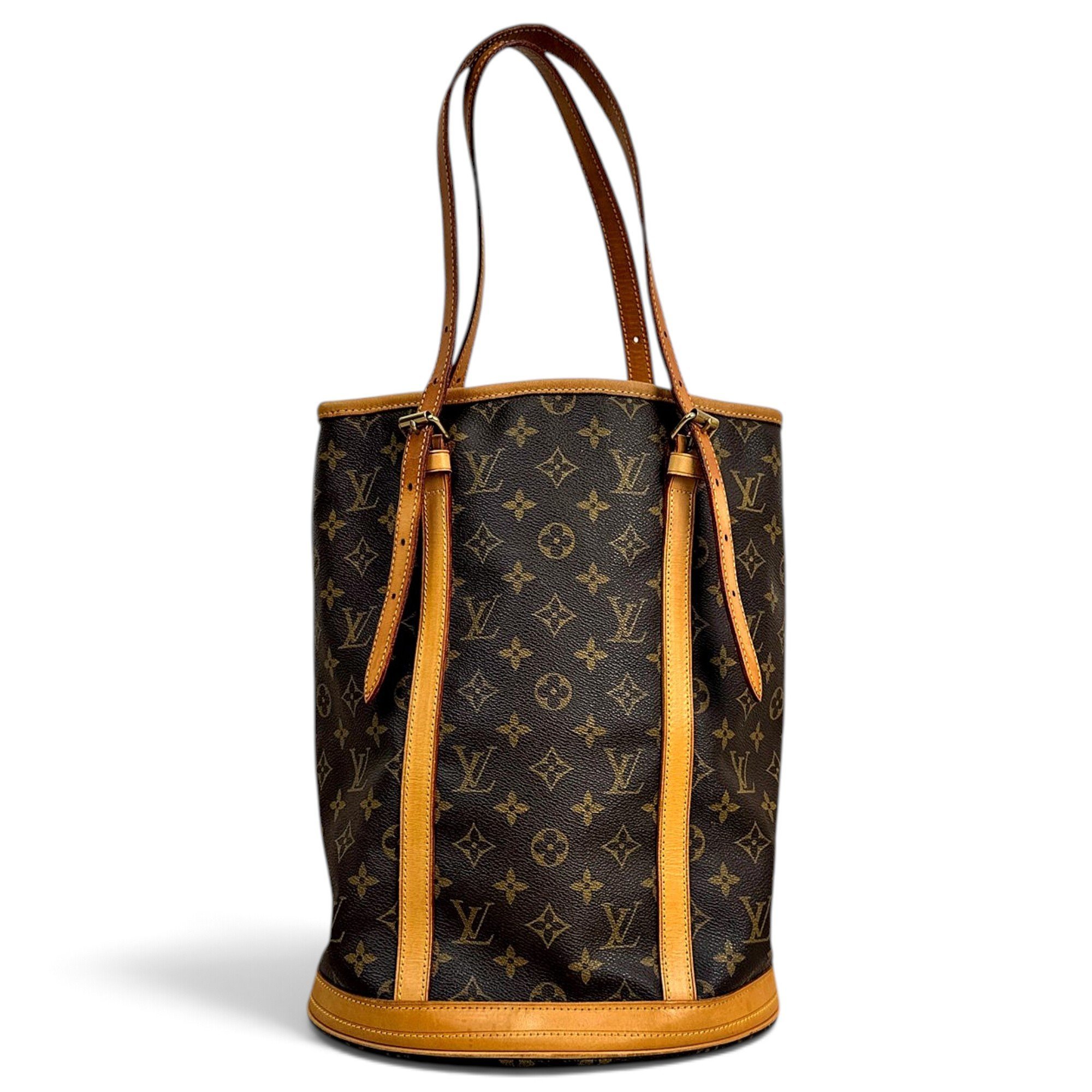 Bucket leather handbag