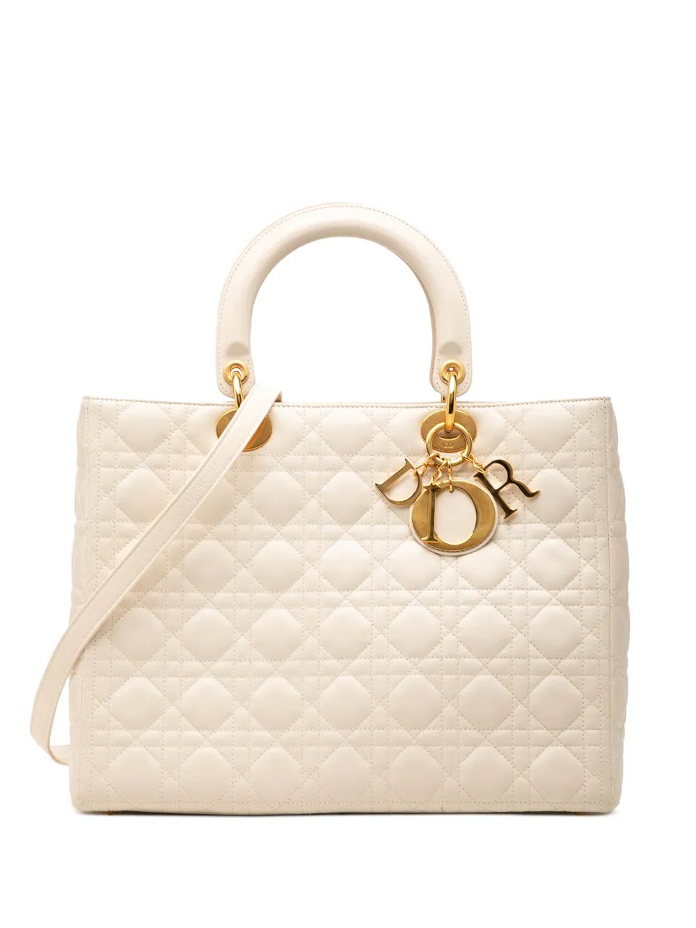 2000 Large Lambskin Cannage Lady Dior satchel