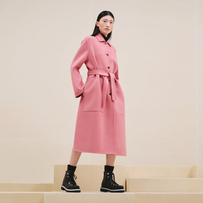 Rose Incarnat Cashmere Wrap Coat