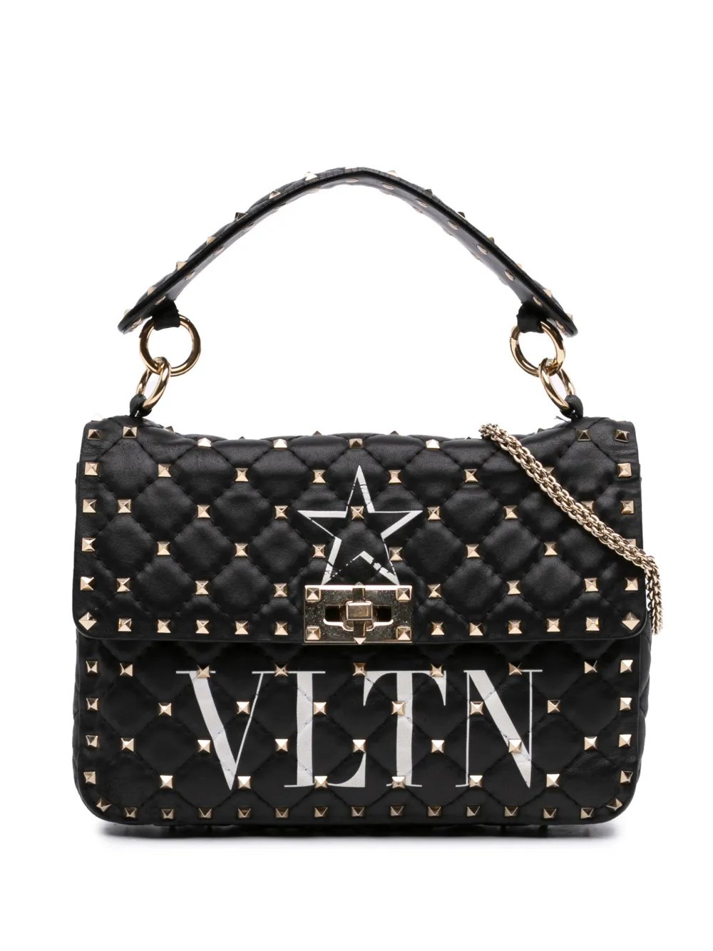 2000-2026 Medium Lambskin VLTN Rockstud Spike satchel