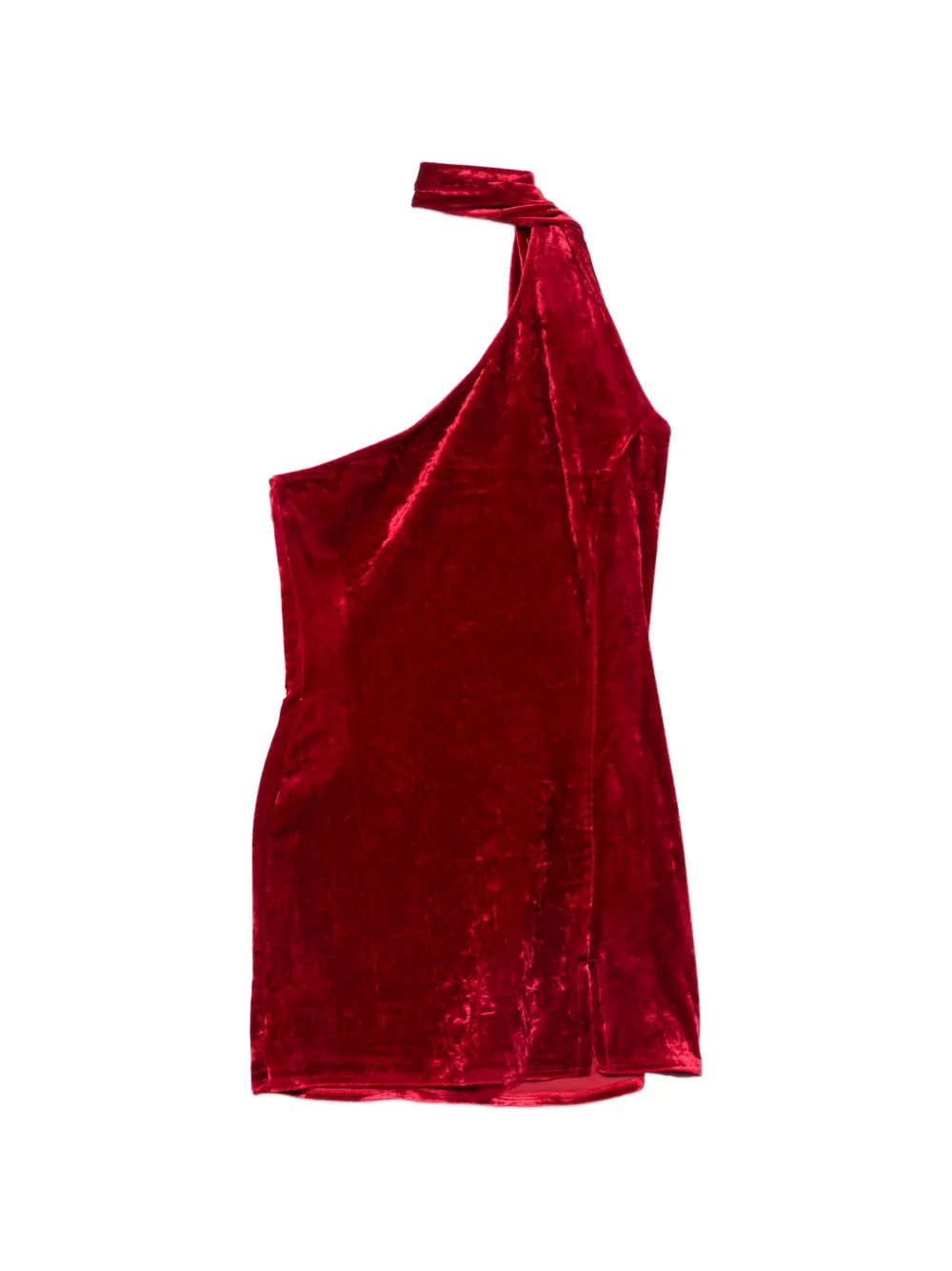 1990s one-shoulder velvet mini dress