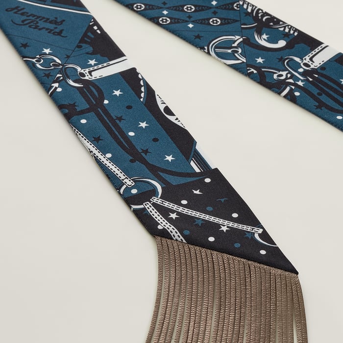 Bandana Leather Fringes Twilly
