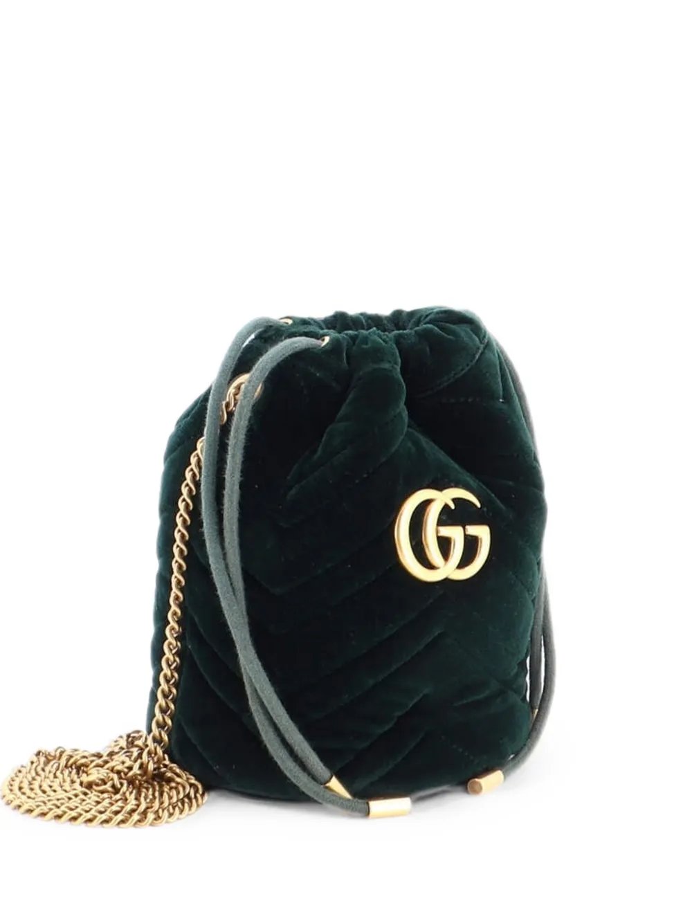 GG Marmont Matelasse Velvet Mini bucket bag