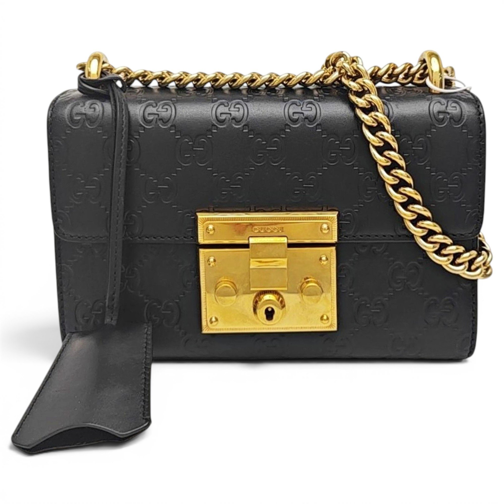 Padlock leather handbag